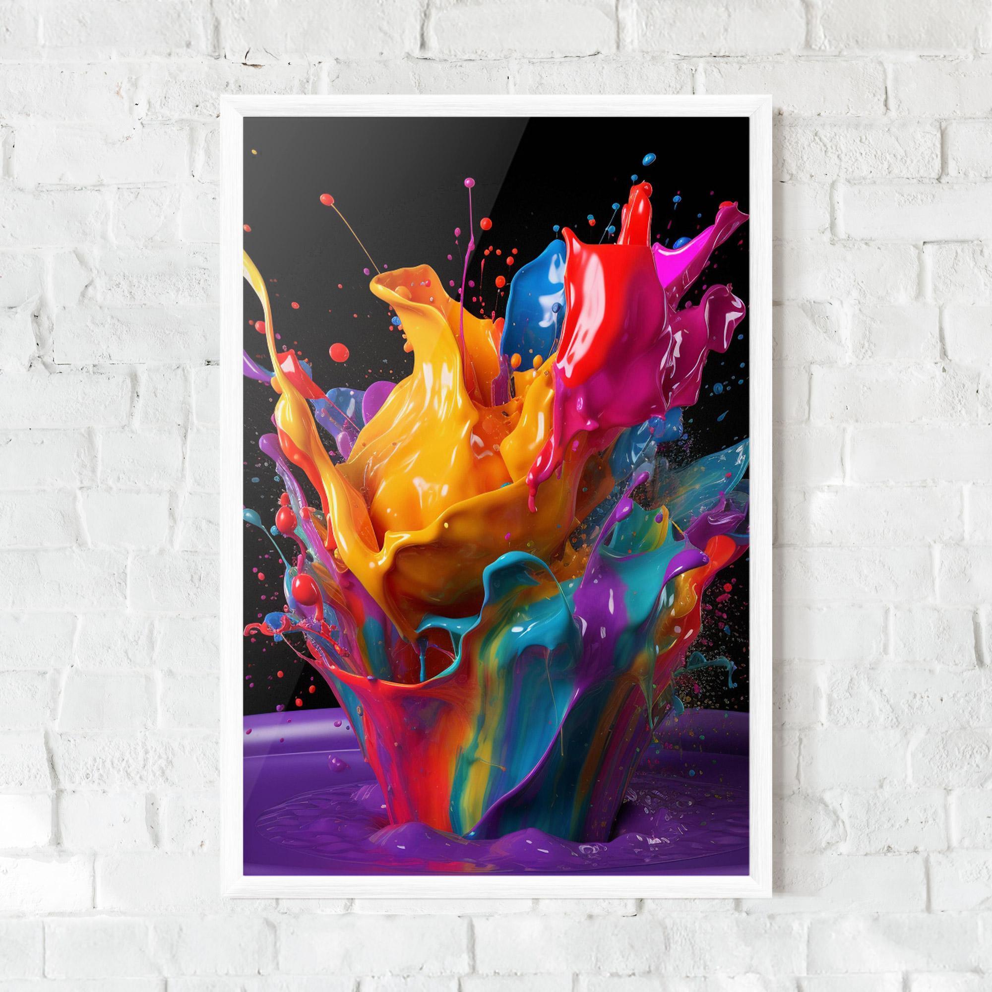 Рамкиран постер Brightly Color Splashing mockup 0