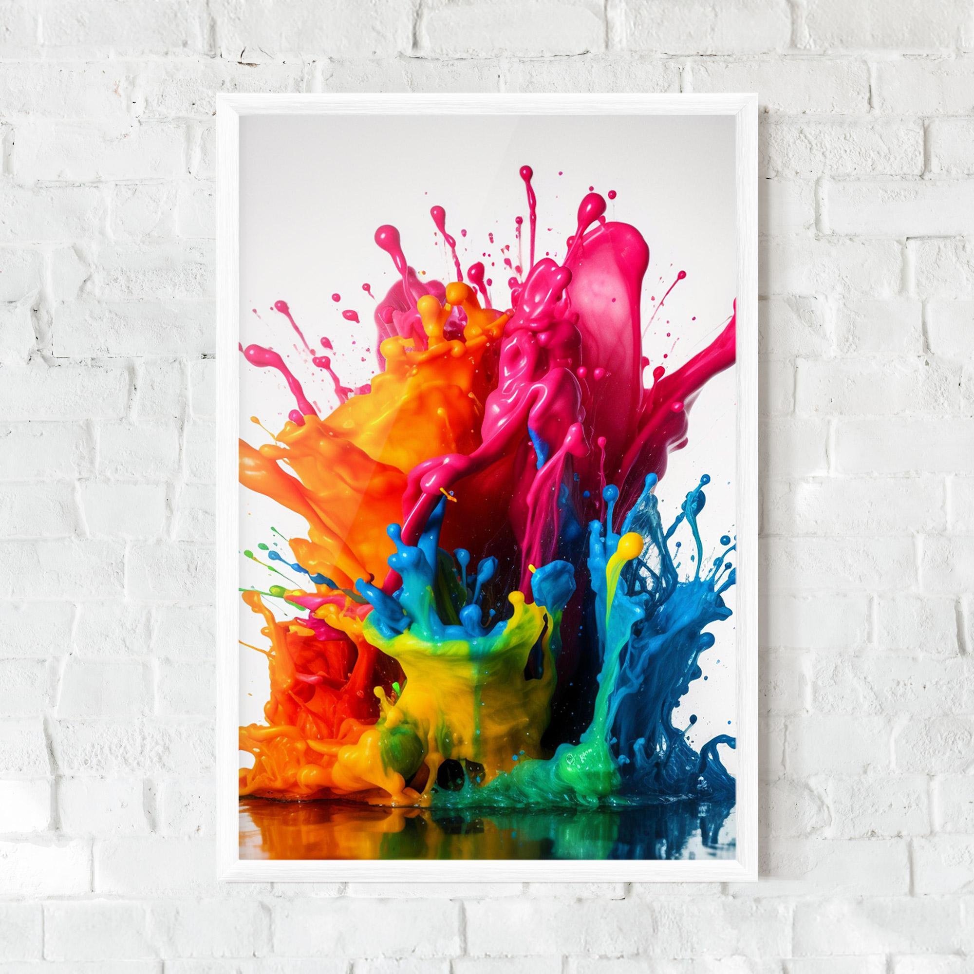 Рамкиран постер Colorful Explosion Paint mockup 0