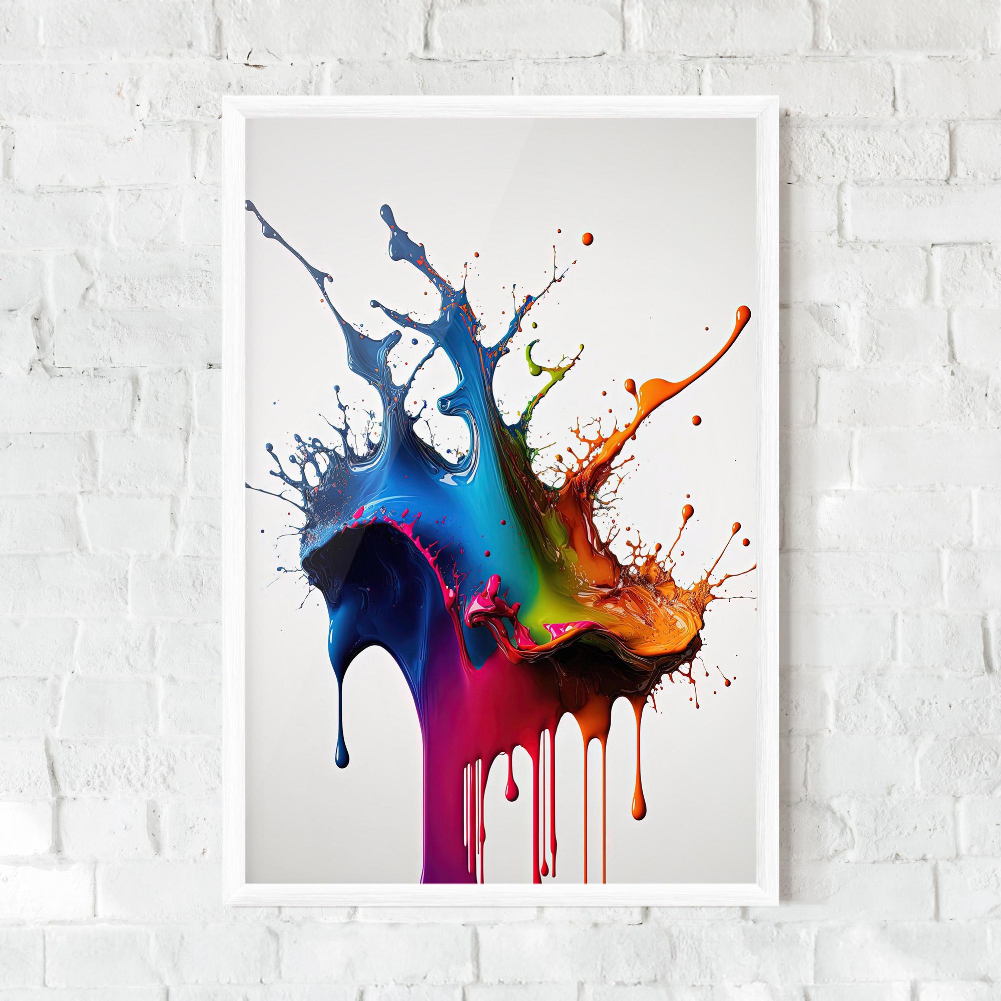 Рамкиран постер Yellow Blue Floating mockup 0