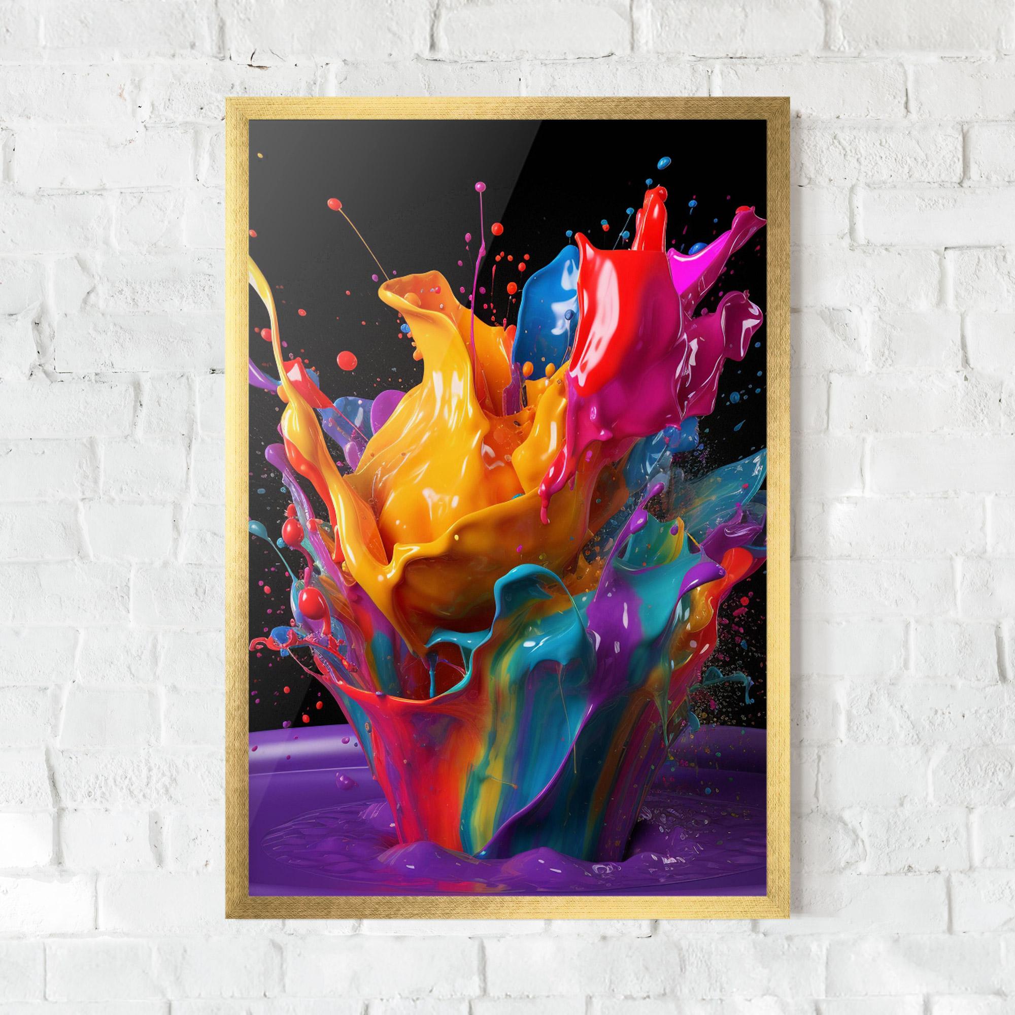 Рамкиран постер Brightly Color Splashing mockup 0