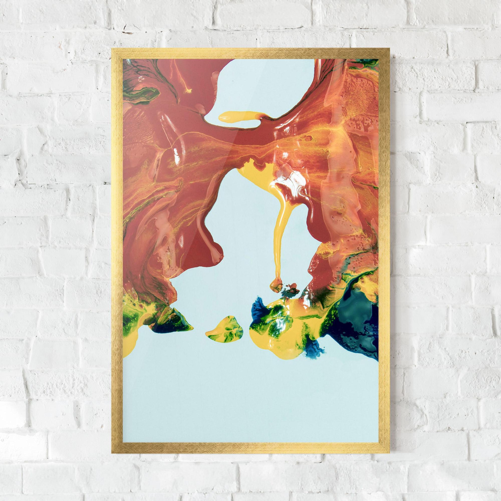 Рамкиран постер Spilled Paint mockup 0