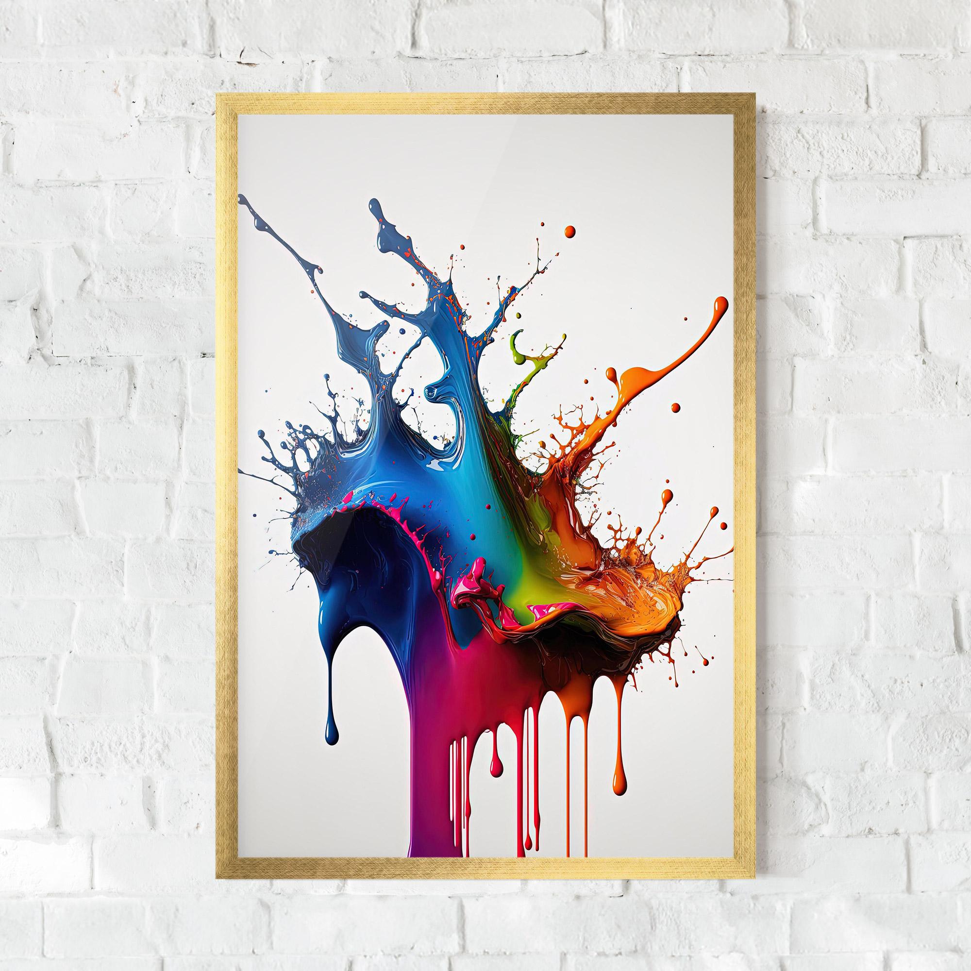 Рамкиран постер Yellow Blue Floating mockup 0