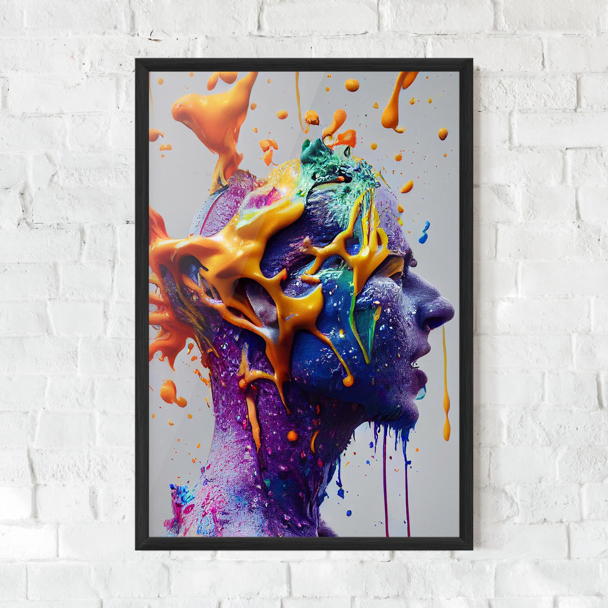 Рамкиран постер Abstract Purple Face mockup 0