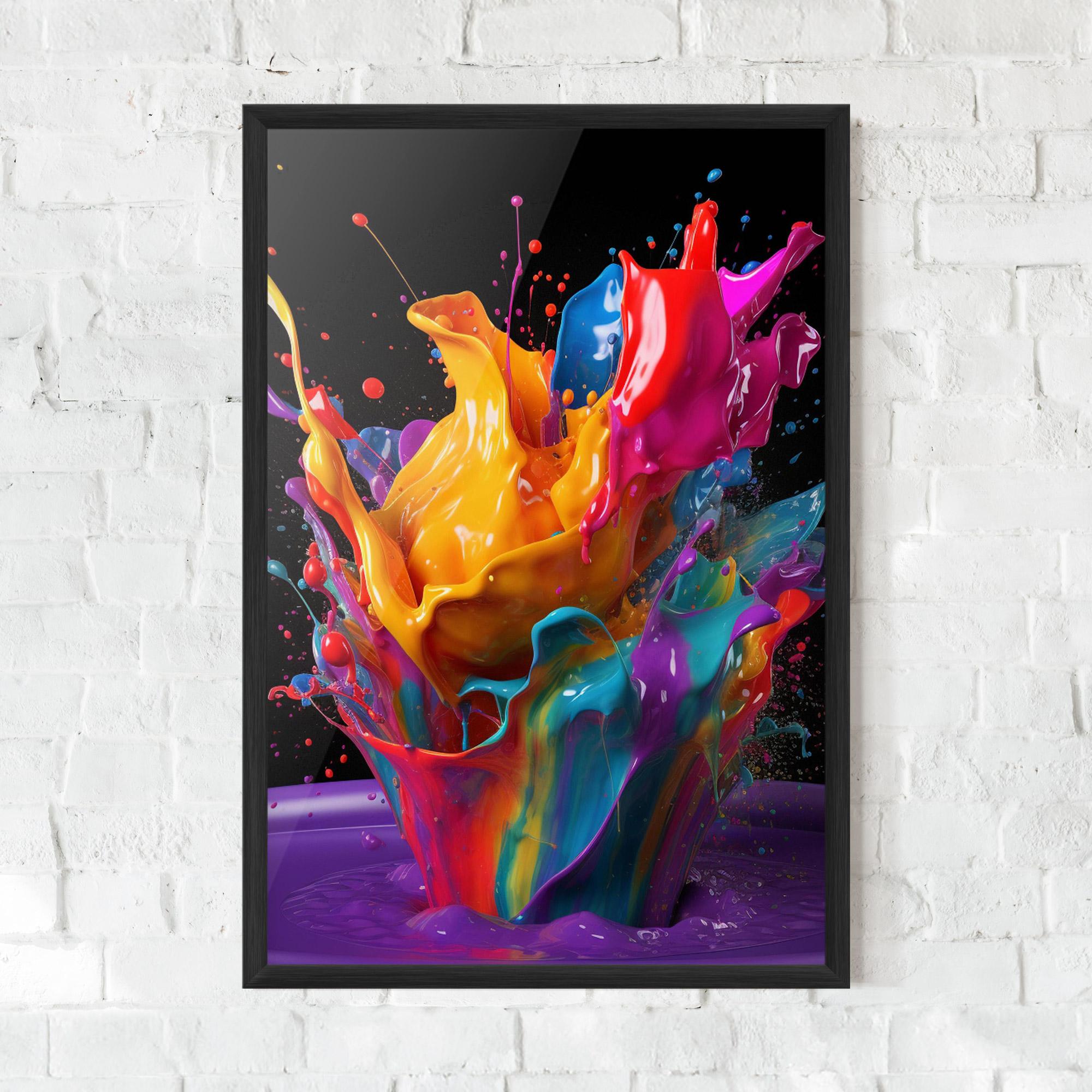 Рамкиран постер Brightly Color Splashing mockup 0
