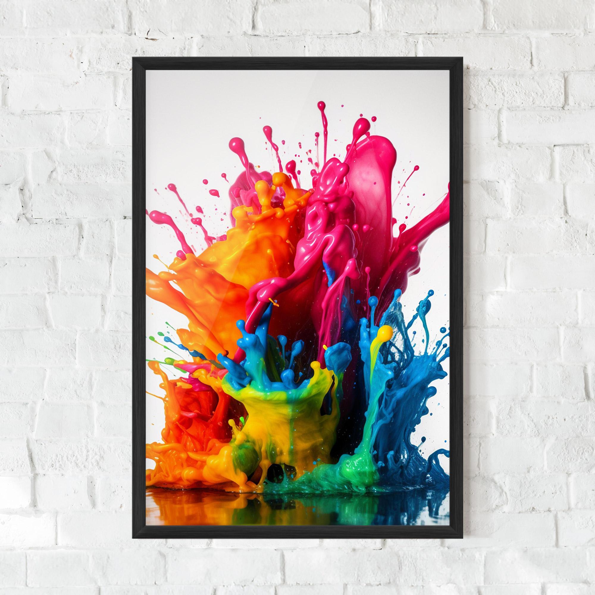 Рамкиран постер Colorful Explosion Paint mockup 0