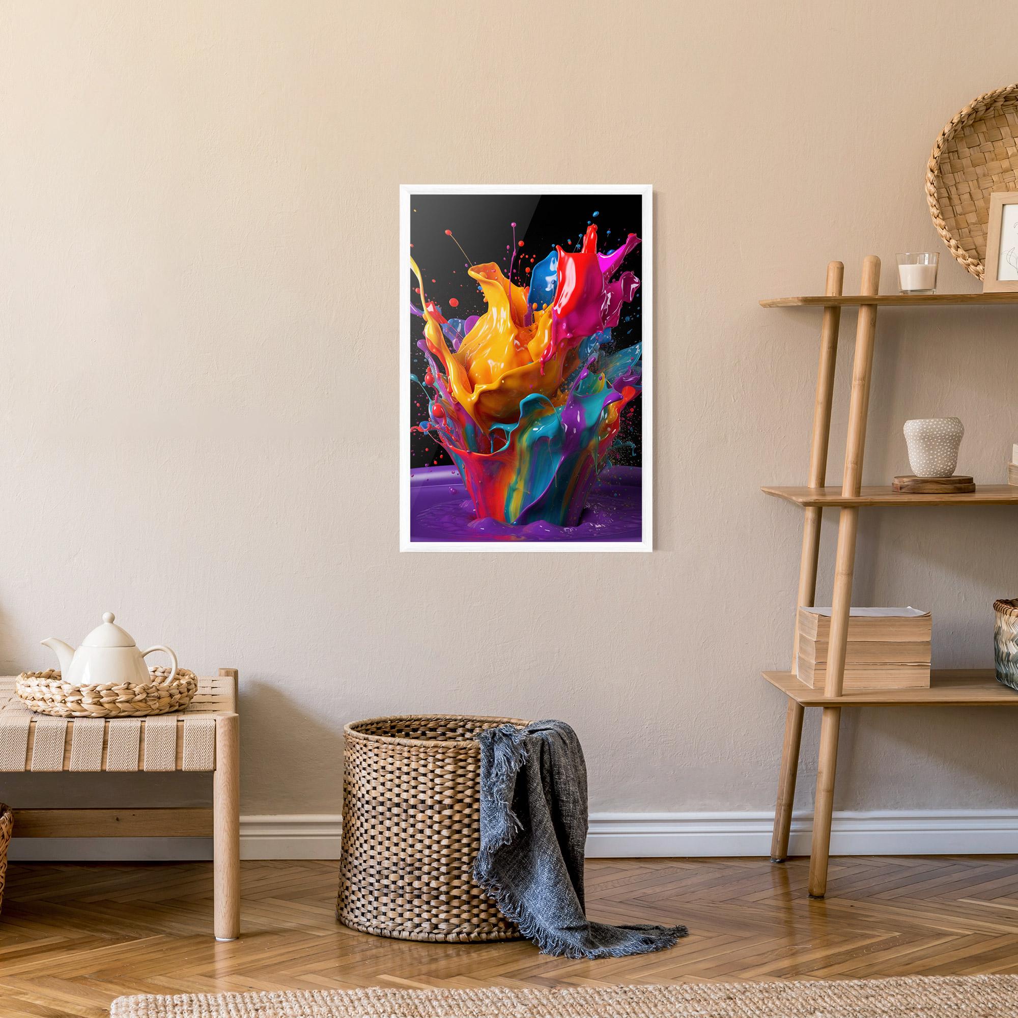 Рамкиран постер Brightly Color Splashing mockup 9