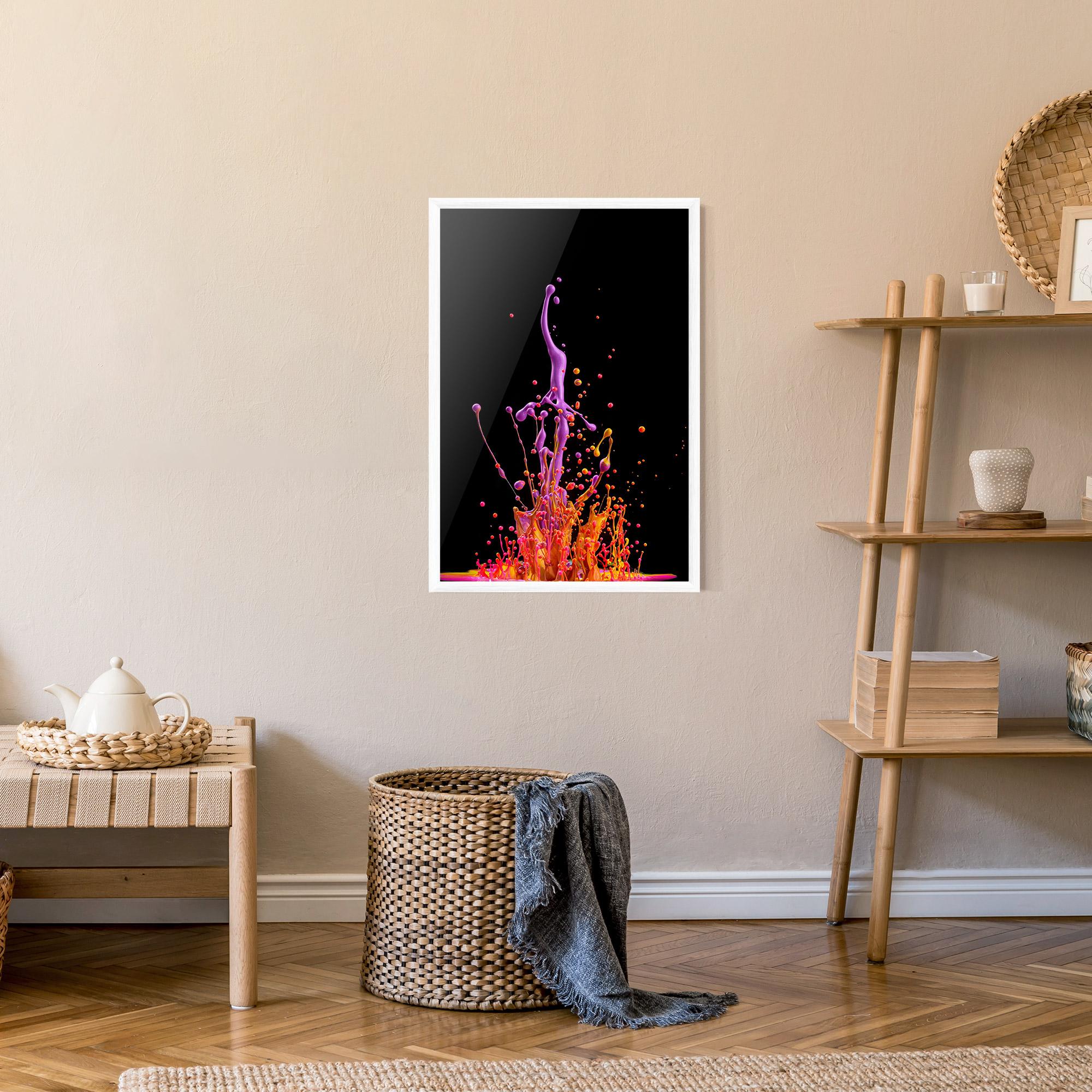 Рамкиран постер Dancing Colored Paint mockup 9