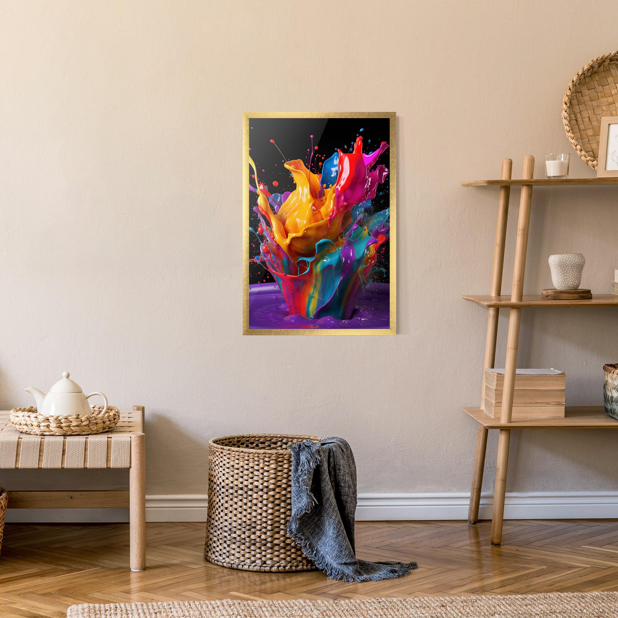 Рамкиран постер Brightly Color Splashing mockup 9