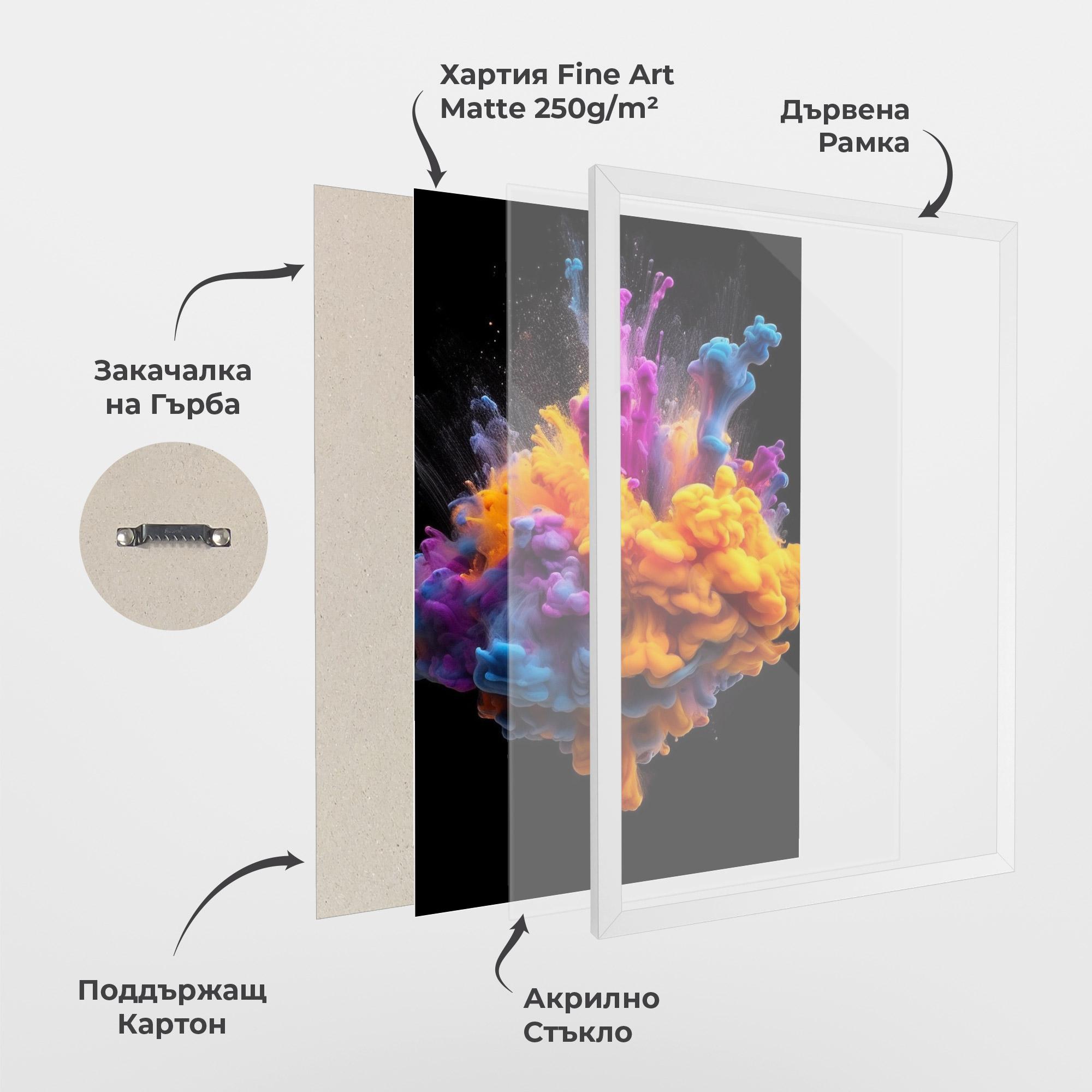 Рамкиран постер Colorful Cloud Liquid mockup 1