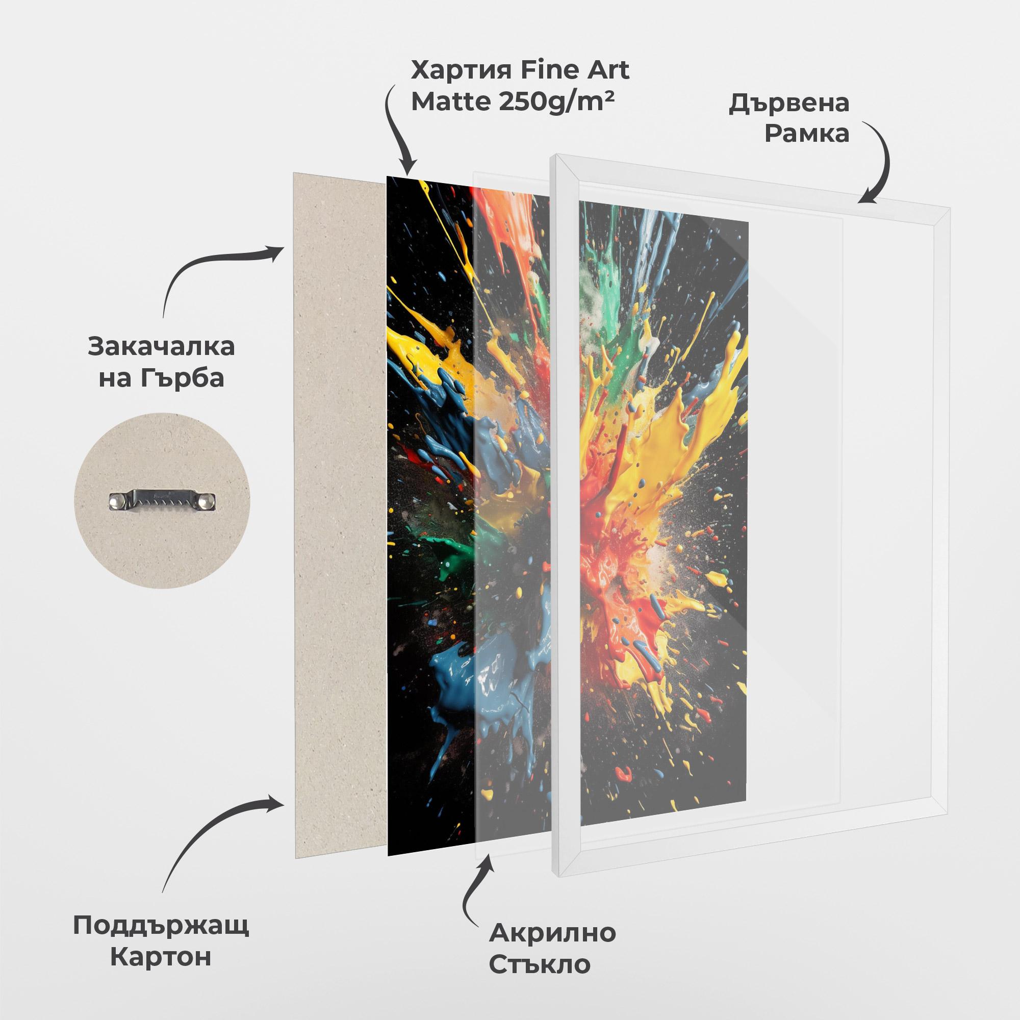 Рамкиран постер Floating Color Splash mockup 1