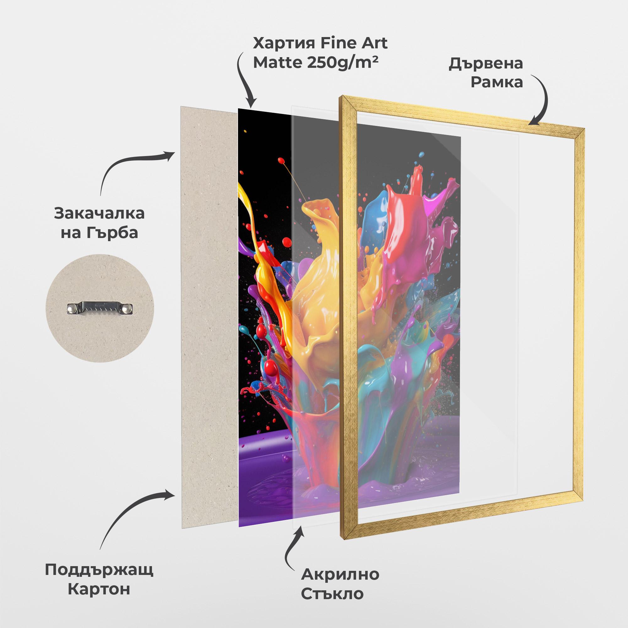 Рамкиран постер Brightly Color Splashing mockup 1