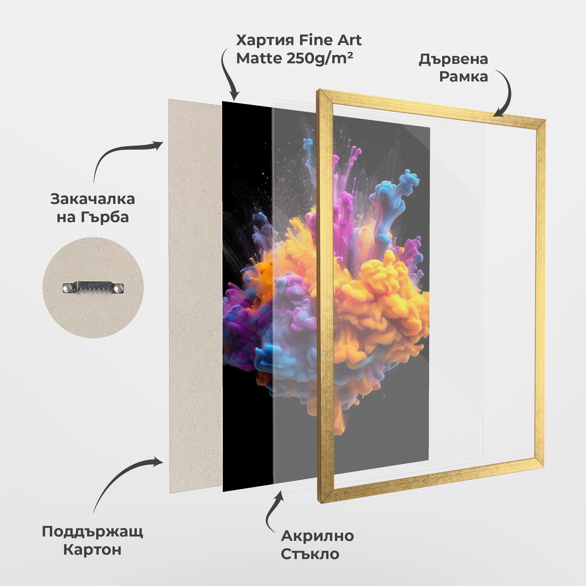 Рамкиран постер Colorful Cloud Liquid mockup 1