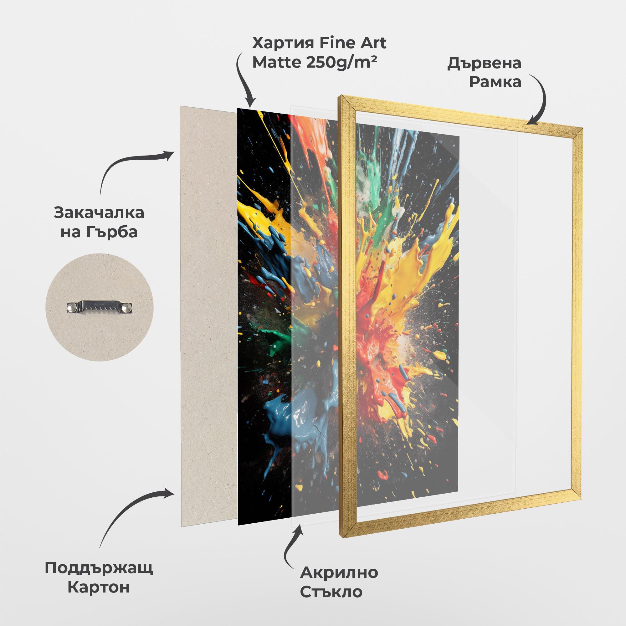 Рамкиран постер Floating Color Splash mockup 1