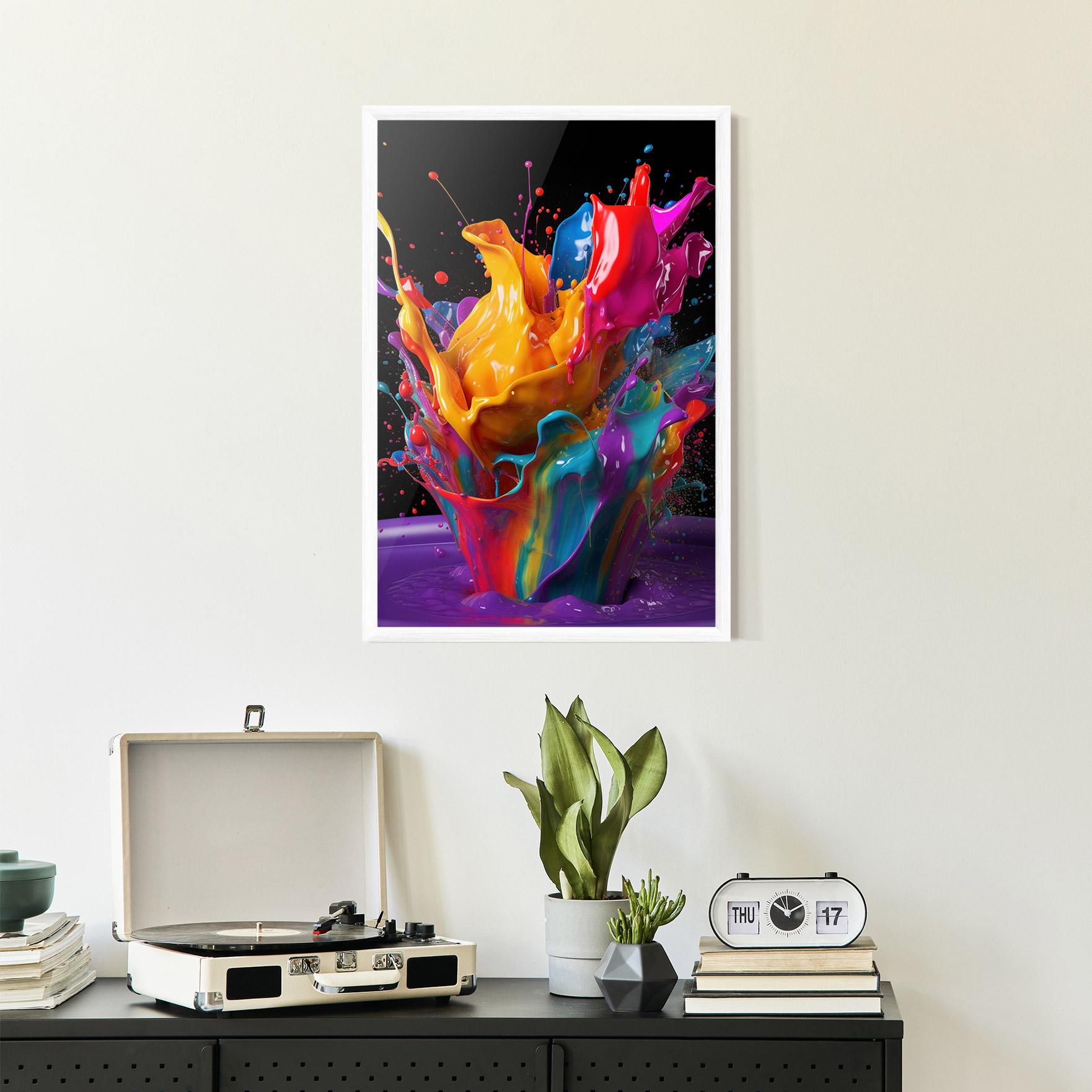 Рамкиран постер Brightly Color Splashing mockup 2