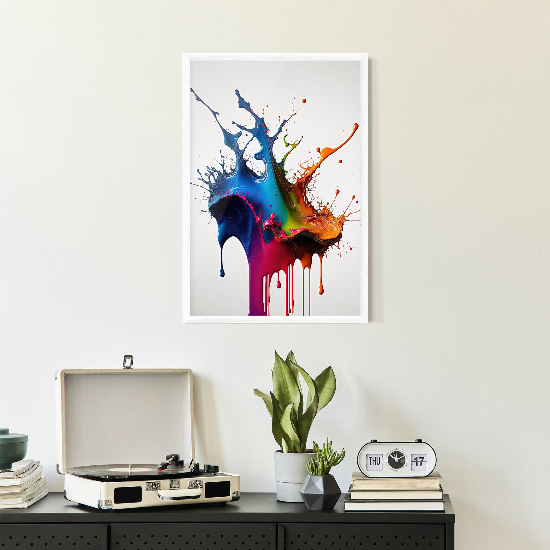 Рамкиран постер Yellow Blue Floating mockup 2