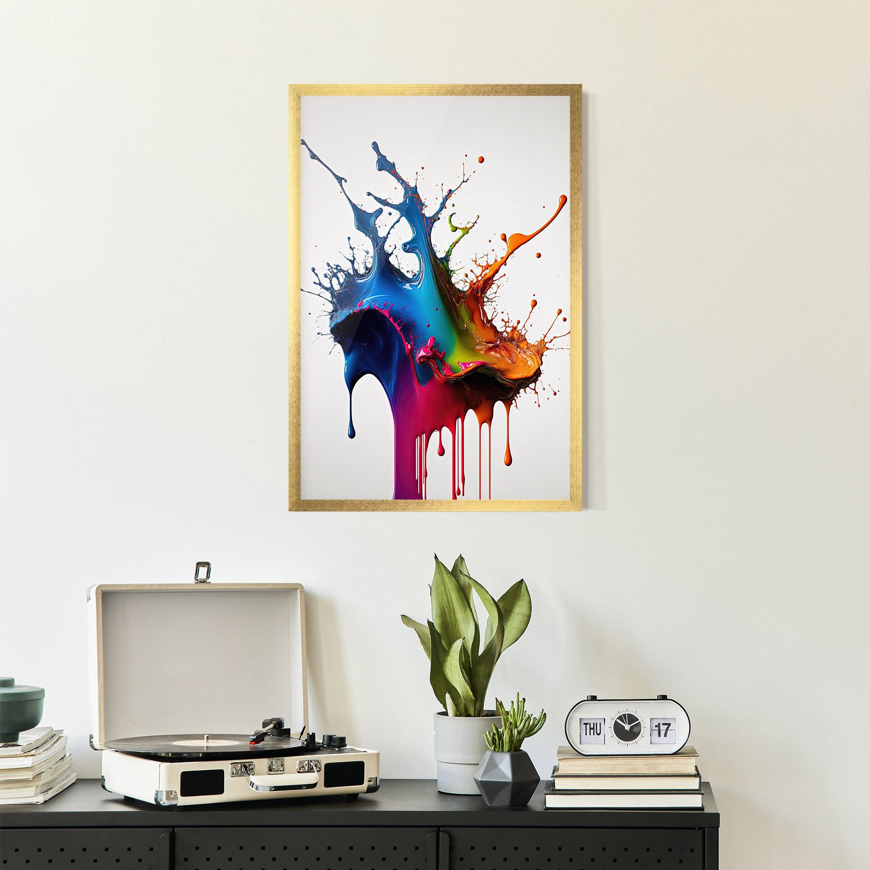 Рамкиран постер Yellow Blue Floating mockup 2