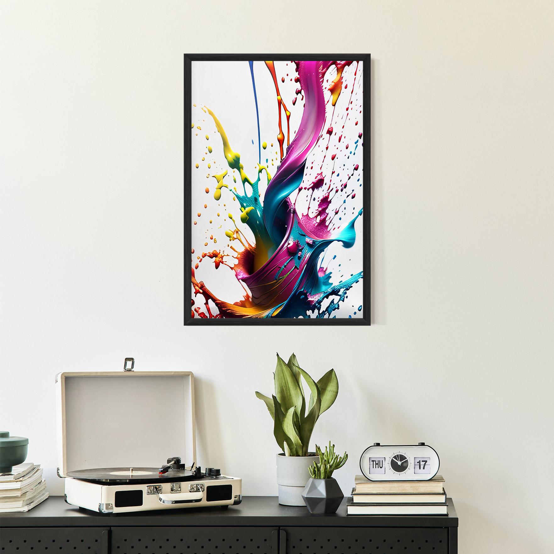 Рамкиран постер Purple Blue Splash mockup 2