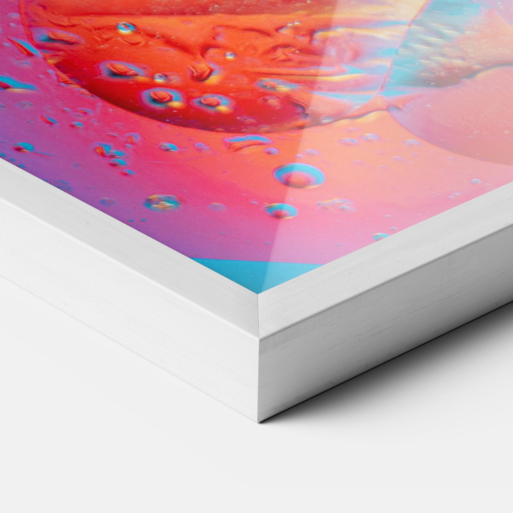 Рамкиран постер Blue Orange Drops mockup 3