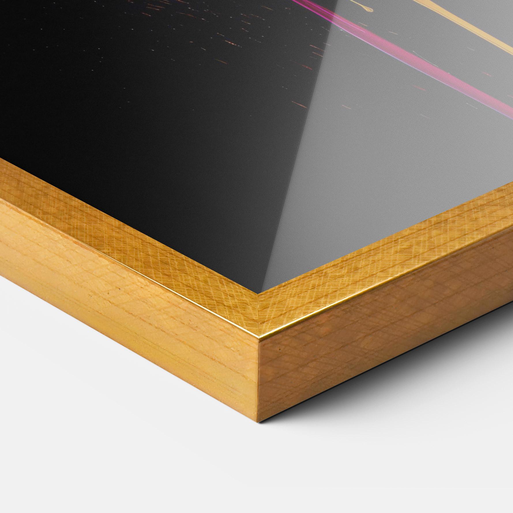 Рамкиран постер Yellow Splash Floating mockup 3