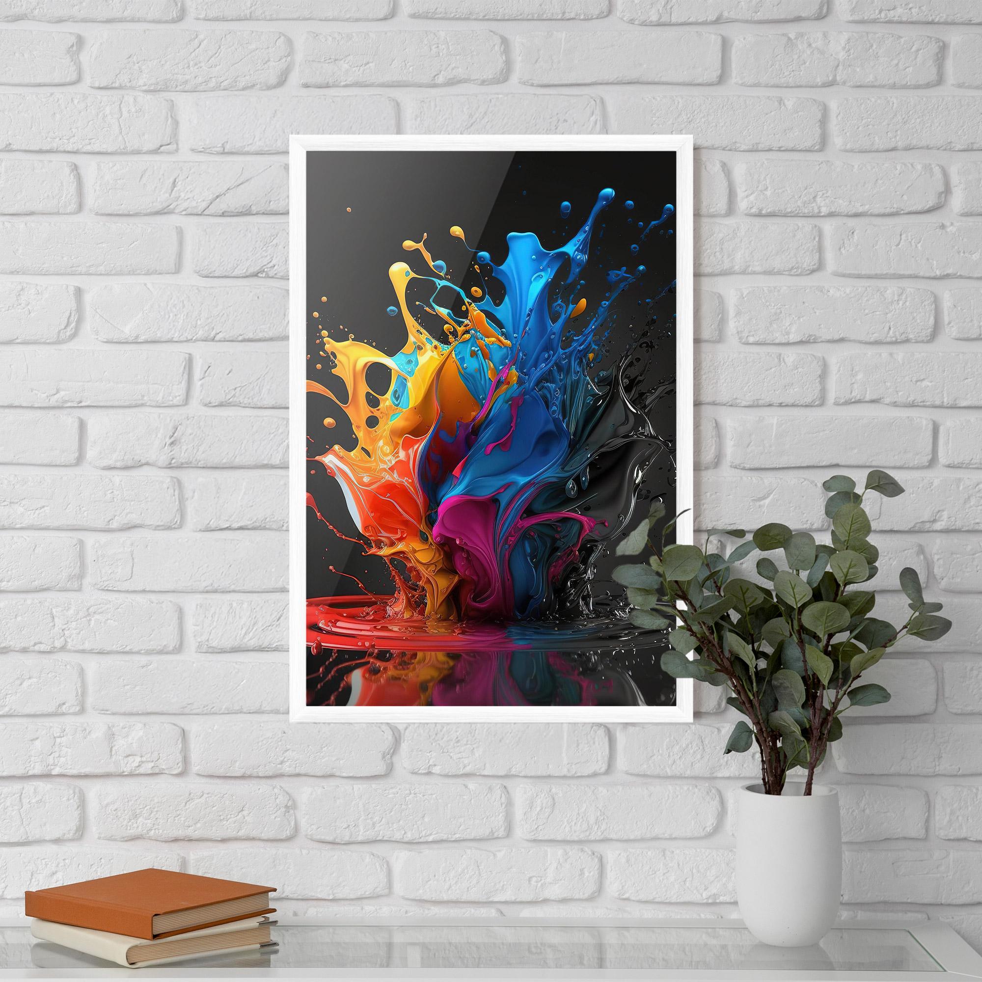 Рамкиран постер Black Blue Splash mockup 5