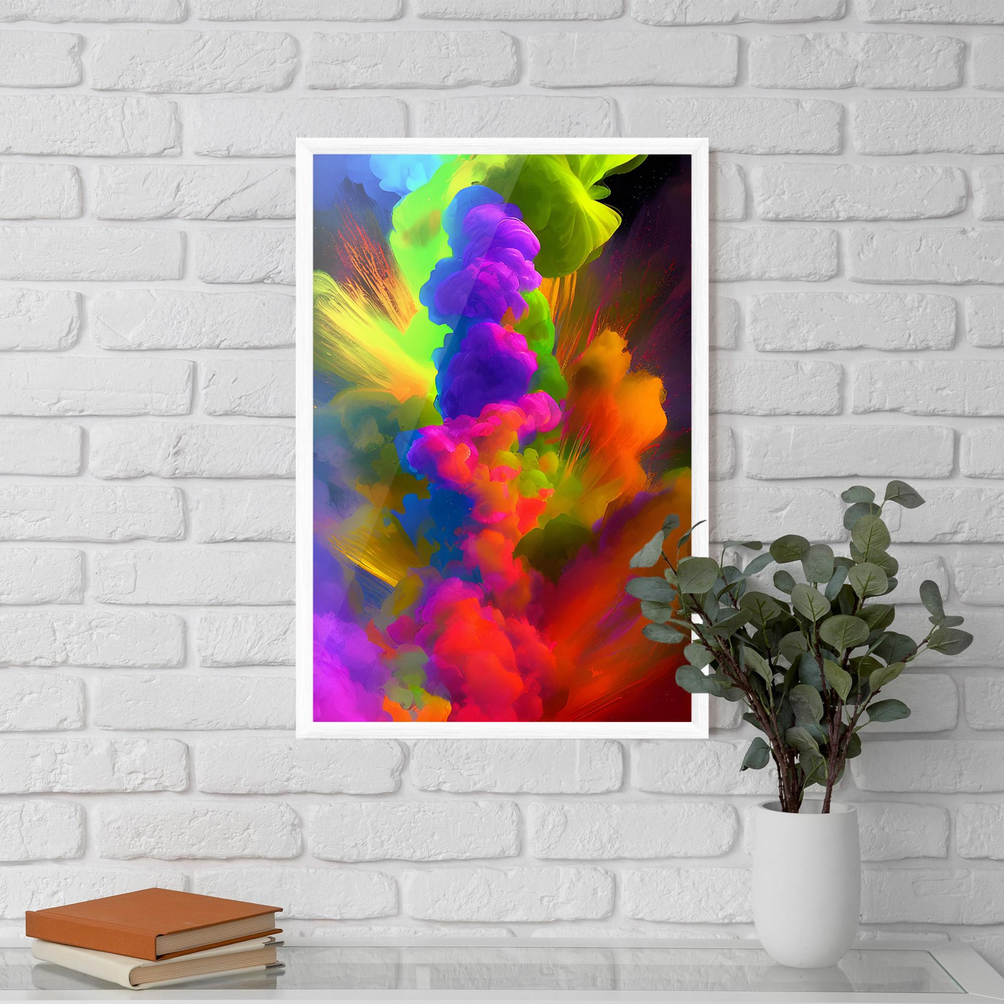 Рамкиран постер Blurred Colorful Smoke mockup 5