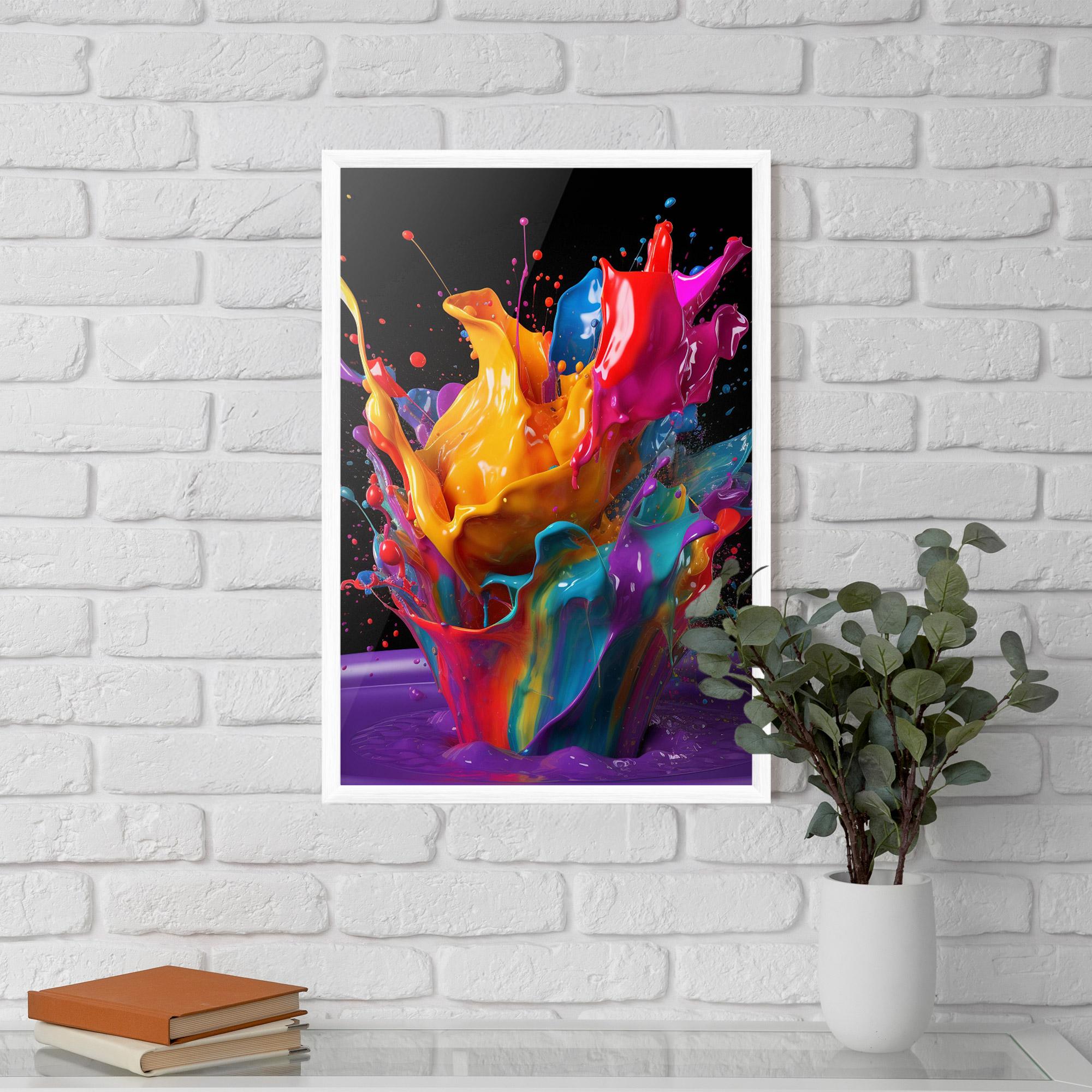 Рамкиран постер Brightly Color Splashing mockup 5