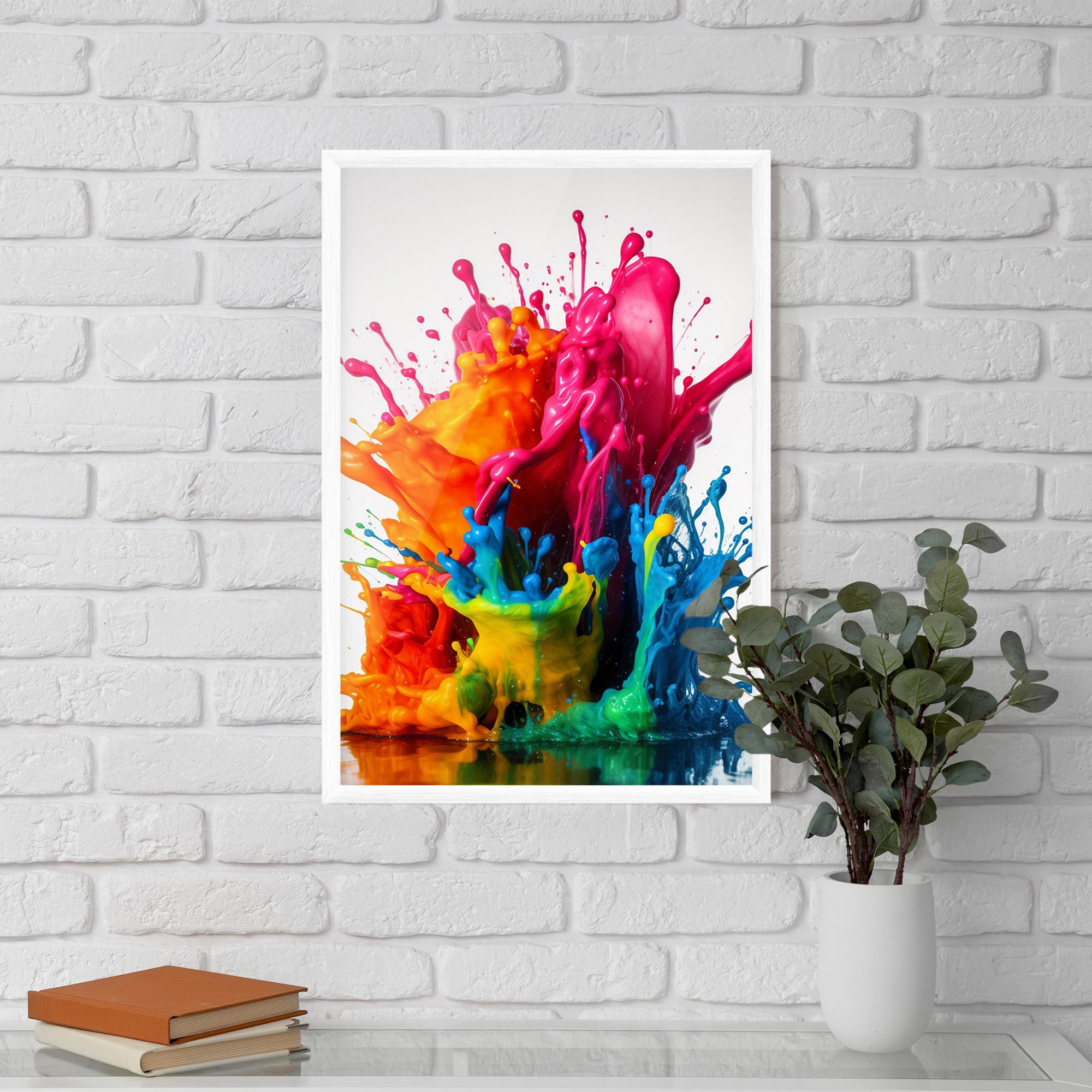 Рамкиран постер Colorful Explosion Paint mockup 5