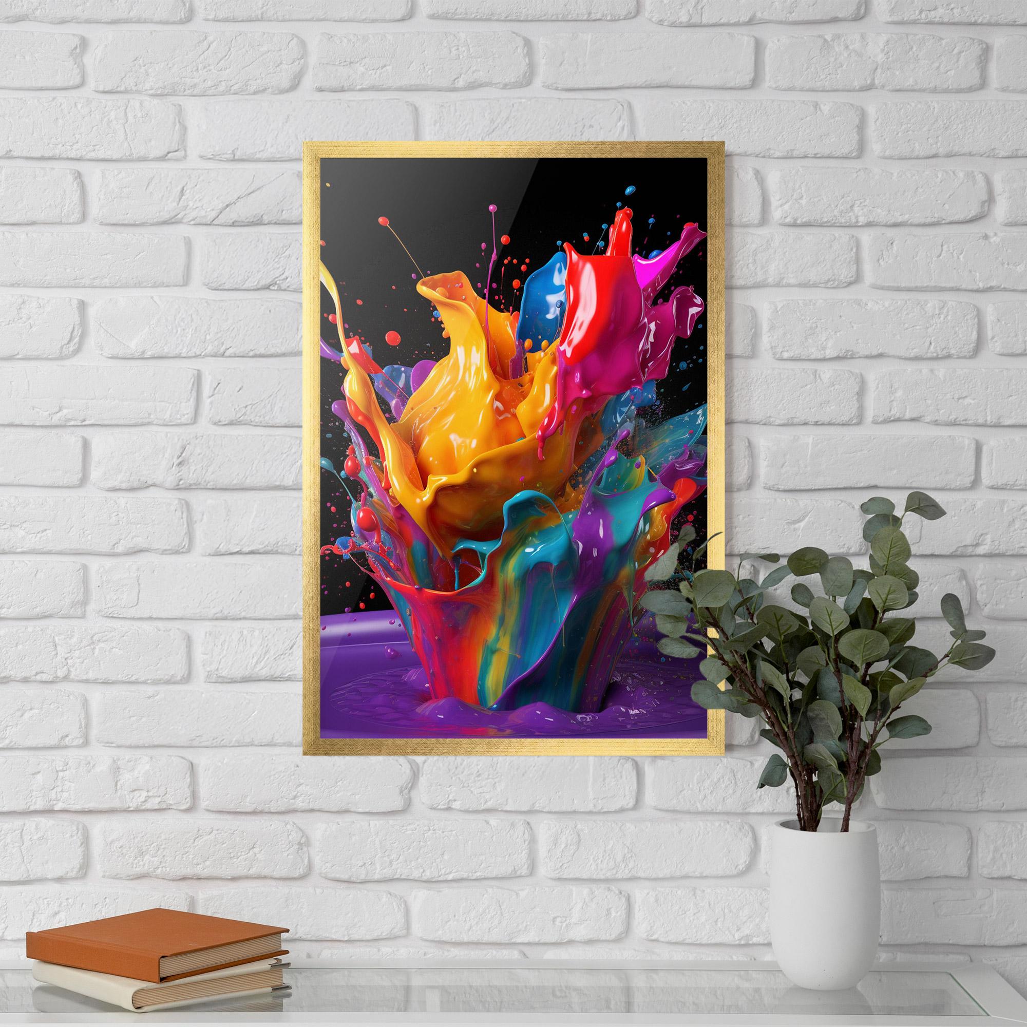 Рамкиран постер Brightly Color Splashing mockup 5