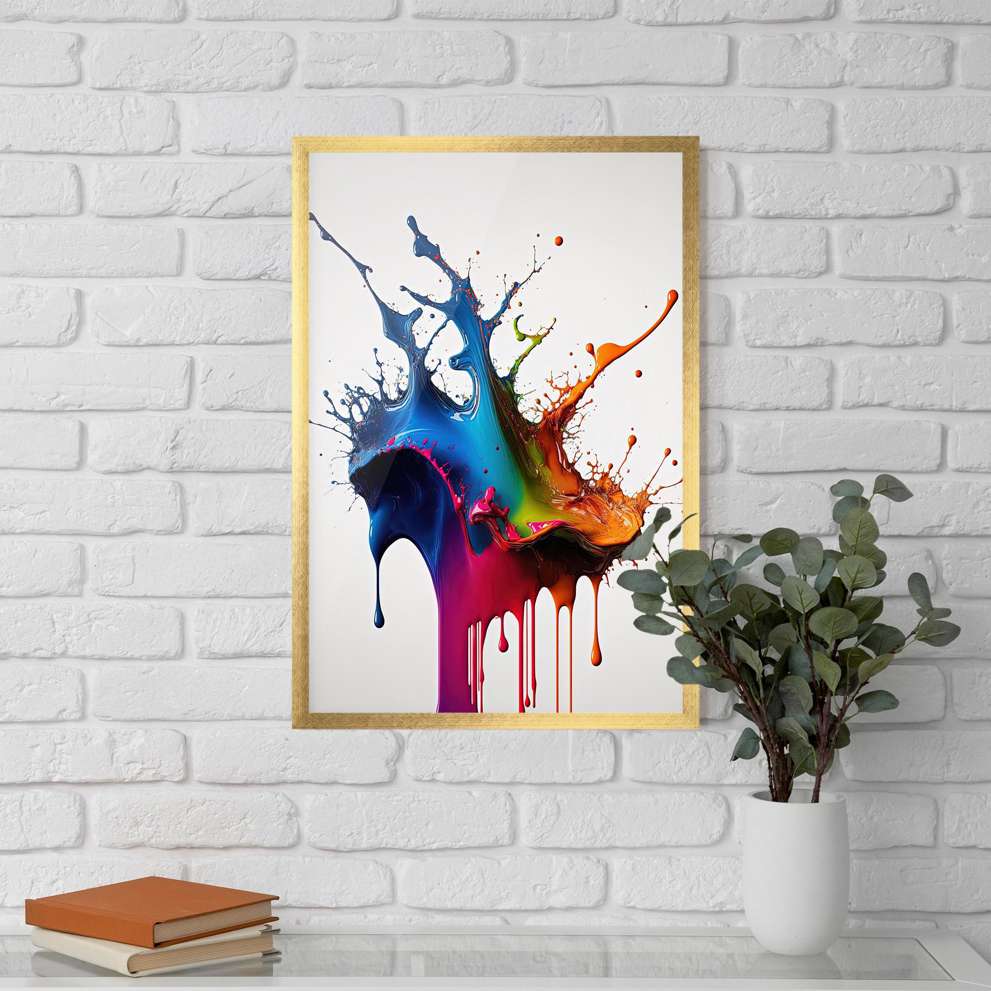 Рамкиран постер Yellow Blue Floating mockup 5