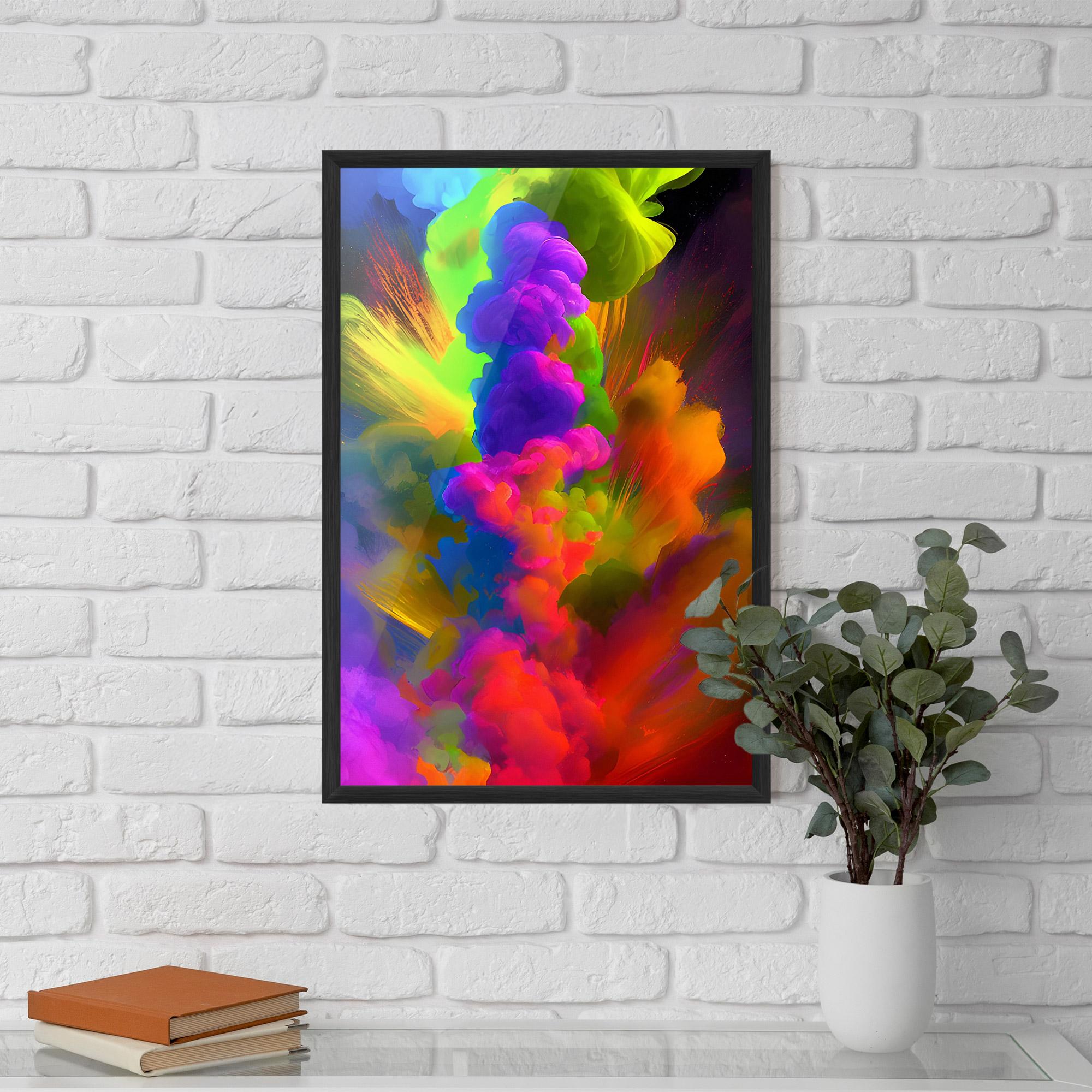 Рамкиран постер Blurred Colorful Smoke mockup 5