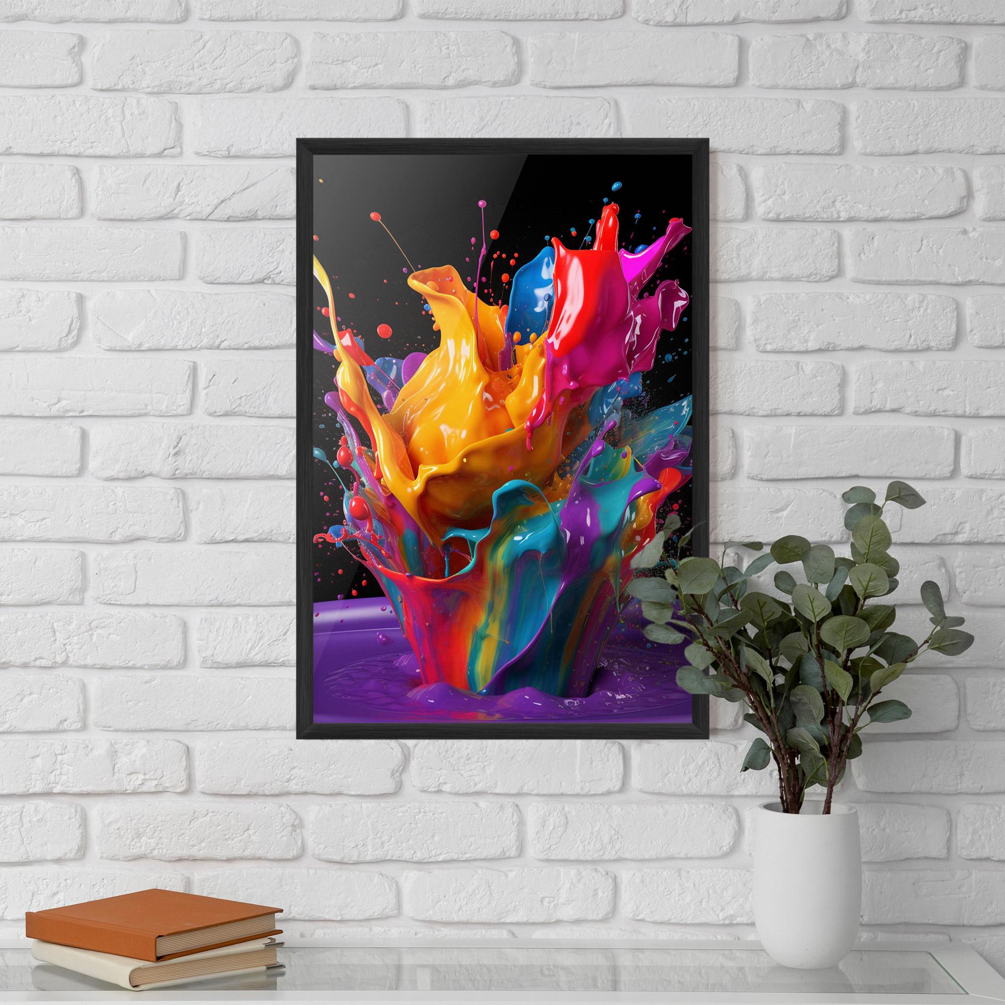 Рамкиран постер Brightly Color Splashing mockup 5