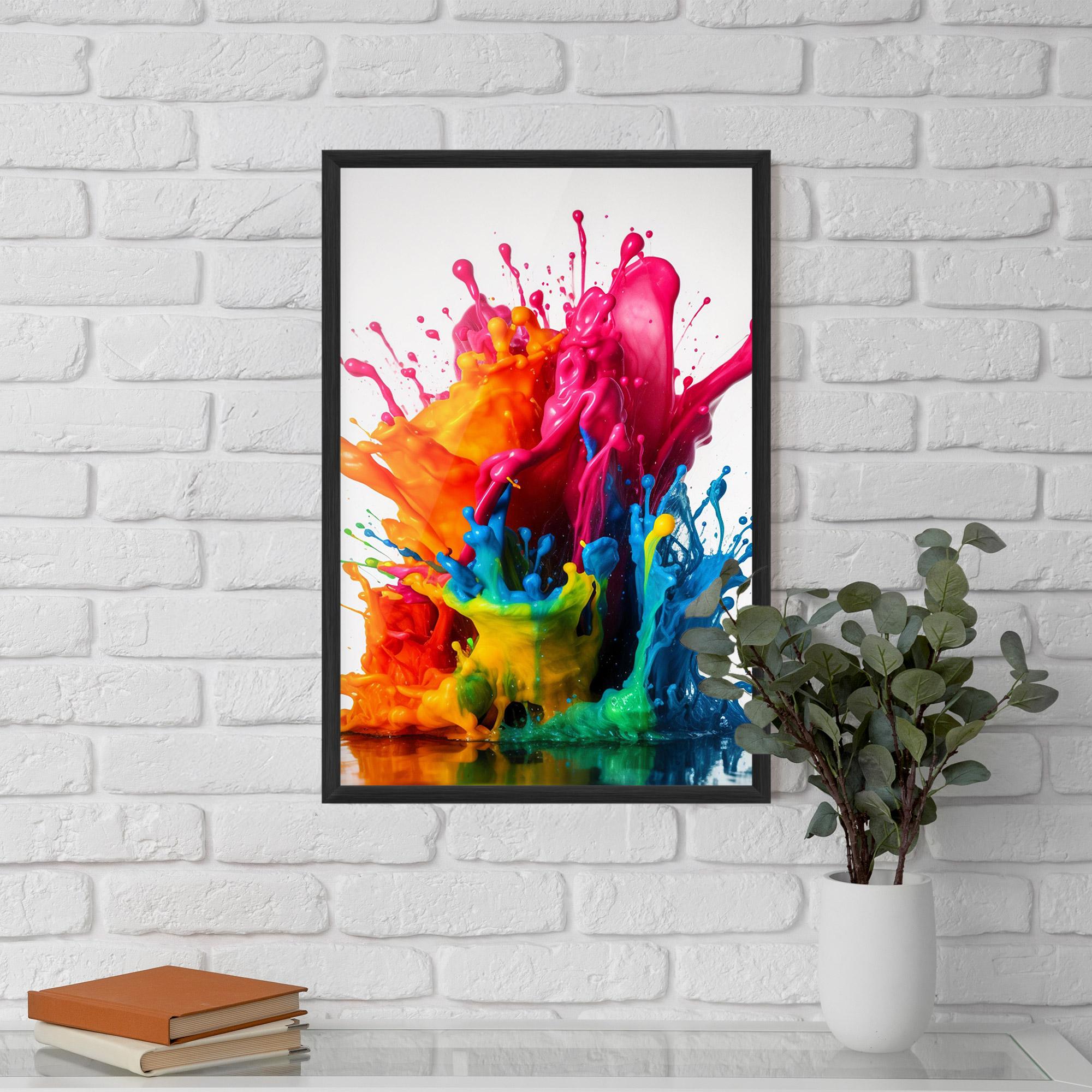Рамкиран постер Colorful Explosion Paint mockup 5