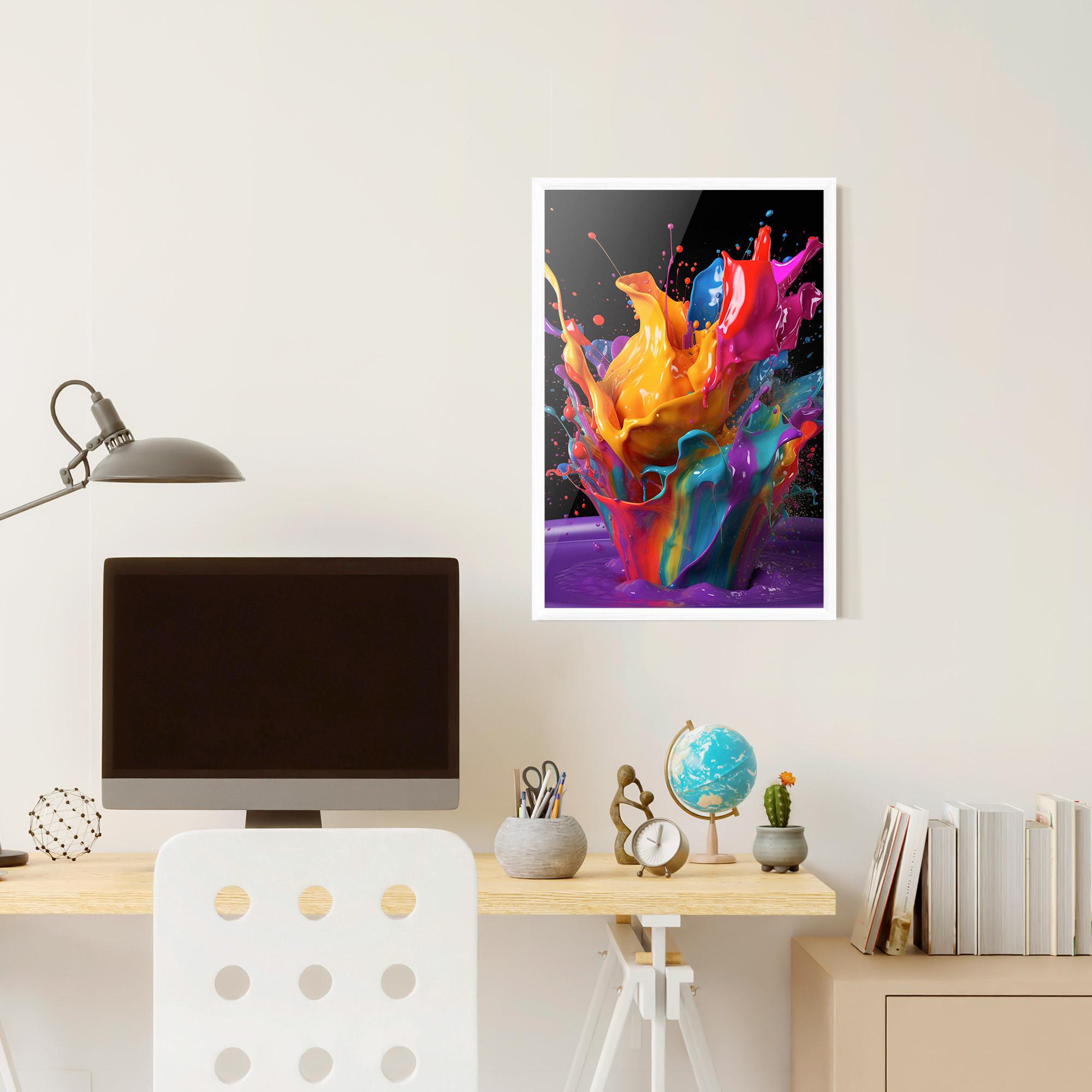 Рамкиран постер Brightly Color Splashing mockup 6