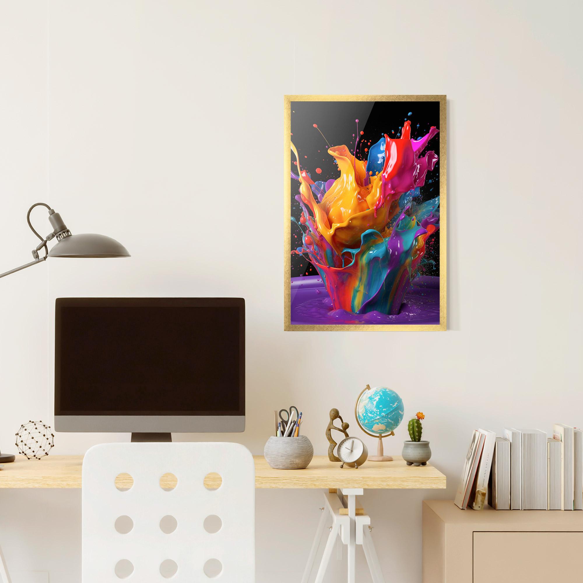 Рамкиран постер Brightly Color Splashing mockup 6