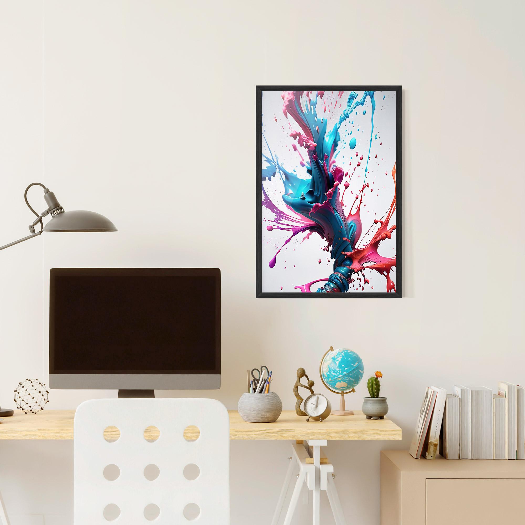 Рамкиран постер Blue Pink Splash mockup 6