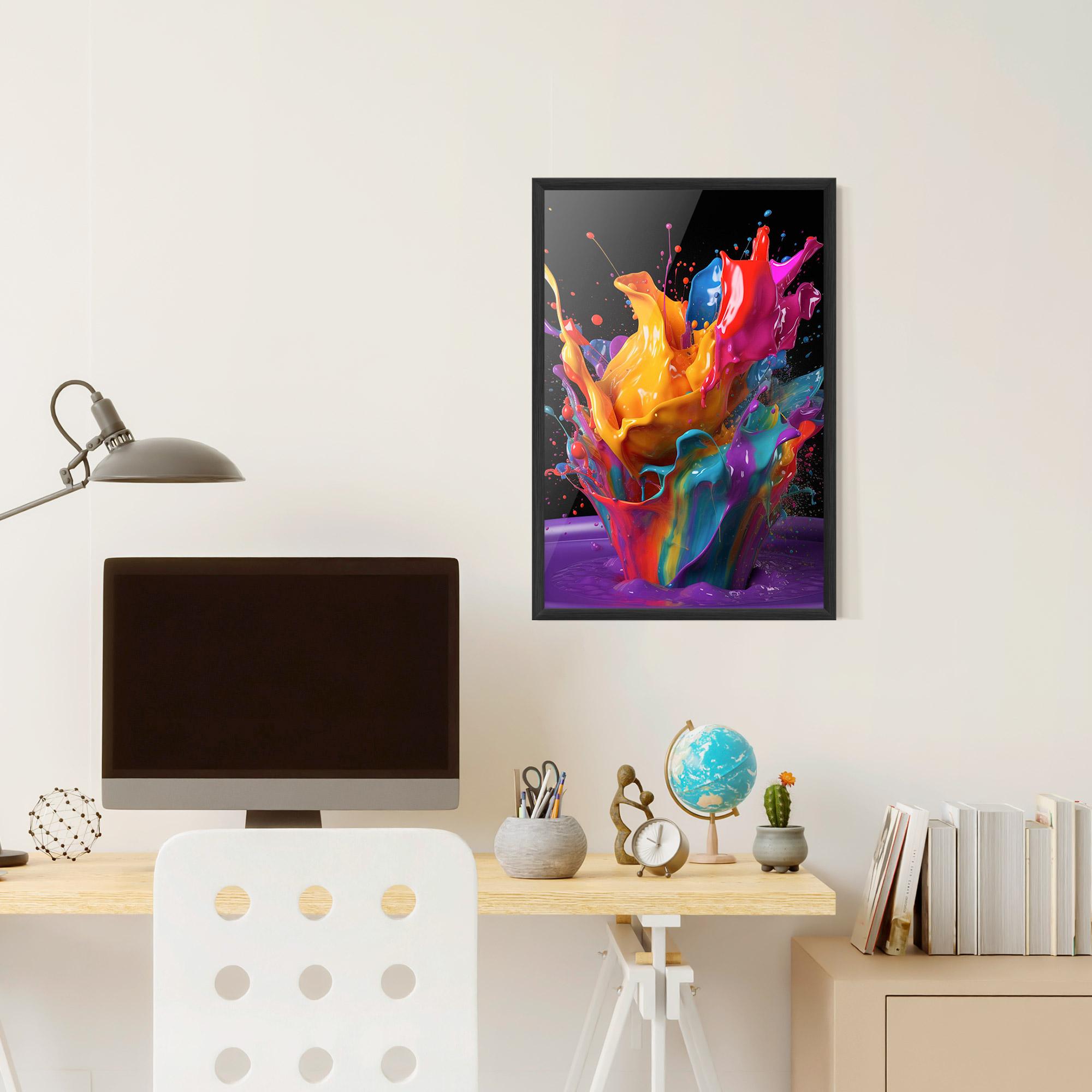 Рамкиран постер Brightly Color Splashing mockup 6