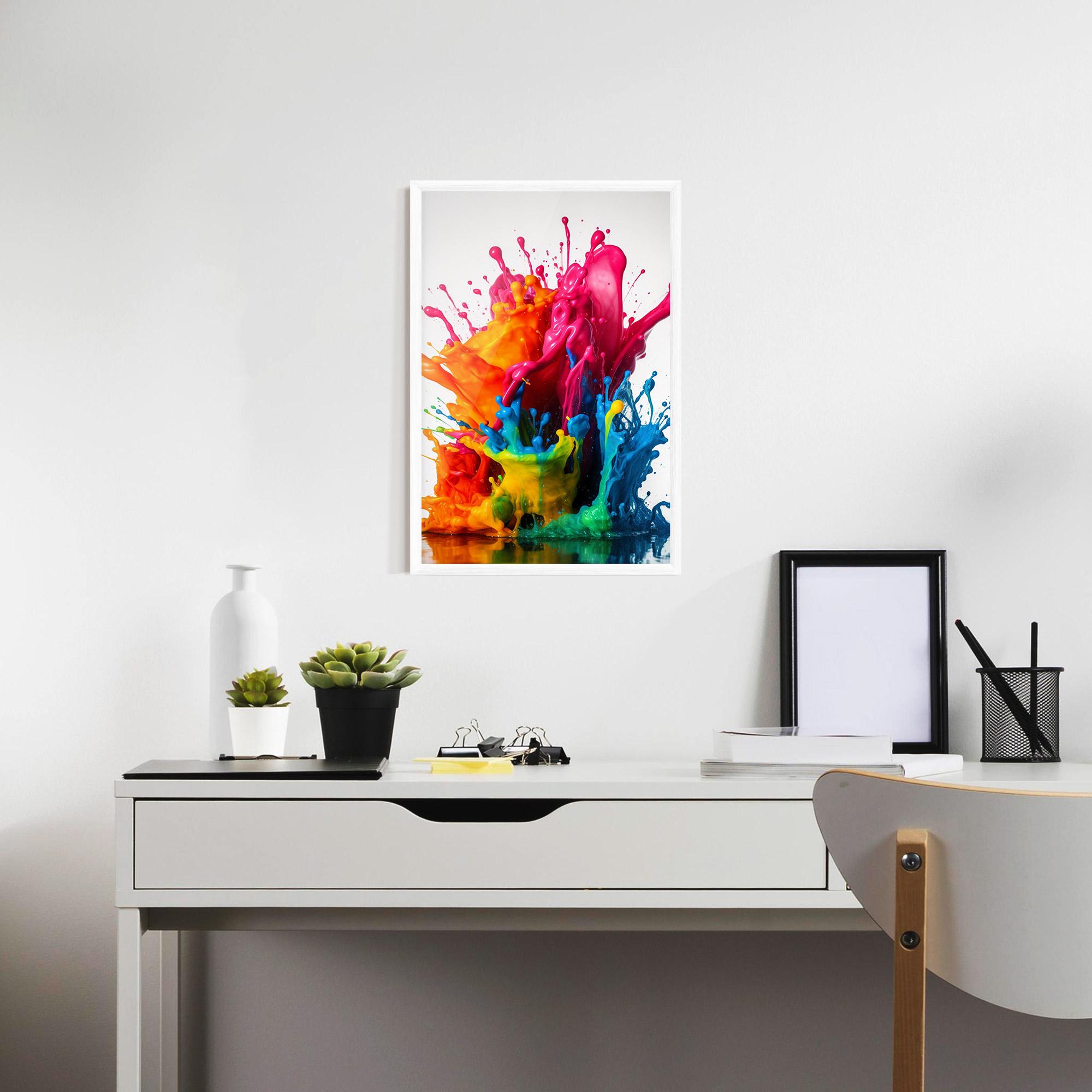 Рамкиран постер Colorful Explosion Paint mockup 7