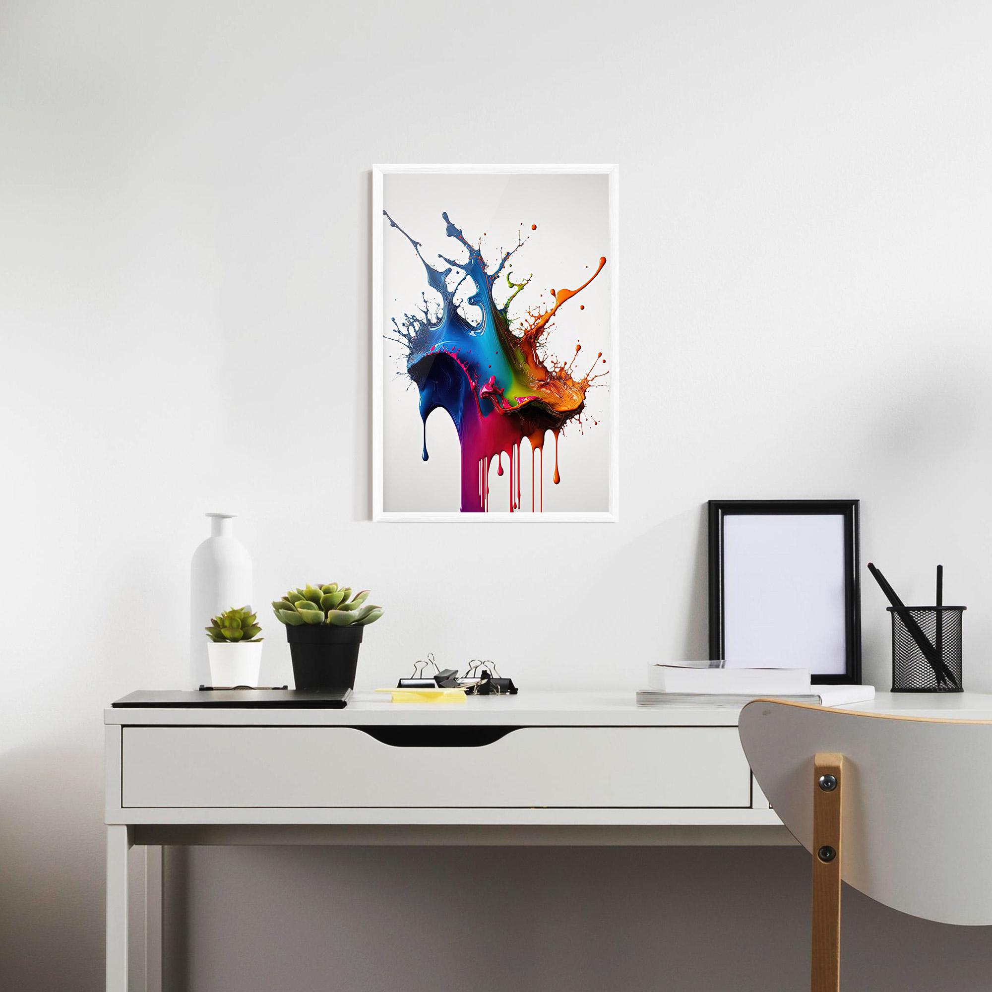 Рамкиран постер Yellow Blue Floating mockup 7