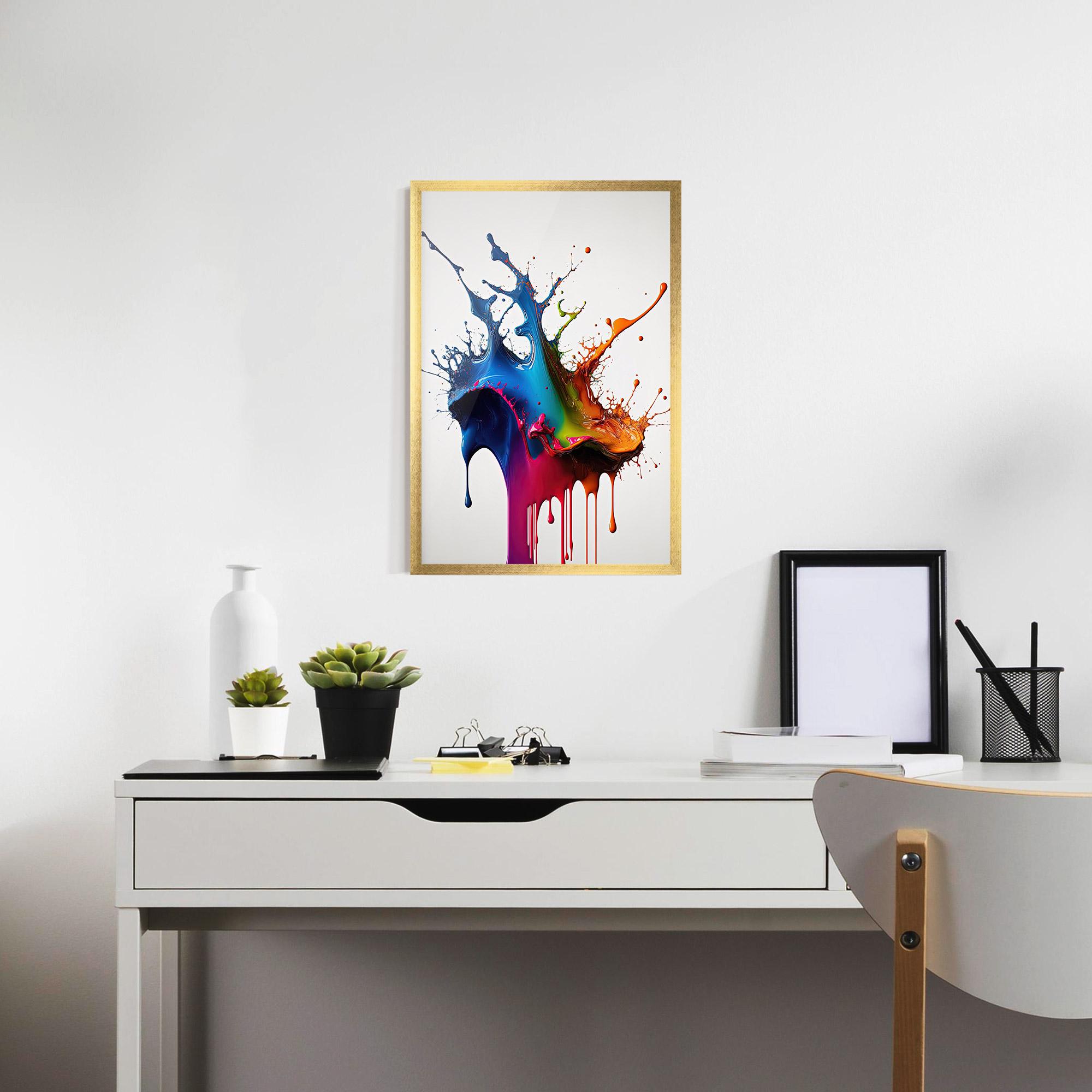 Рамкиран постер Yellow Blue Floating mockup 7