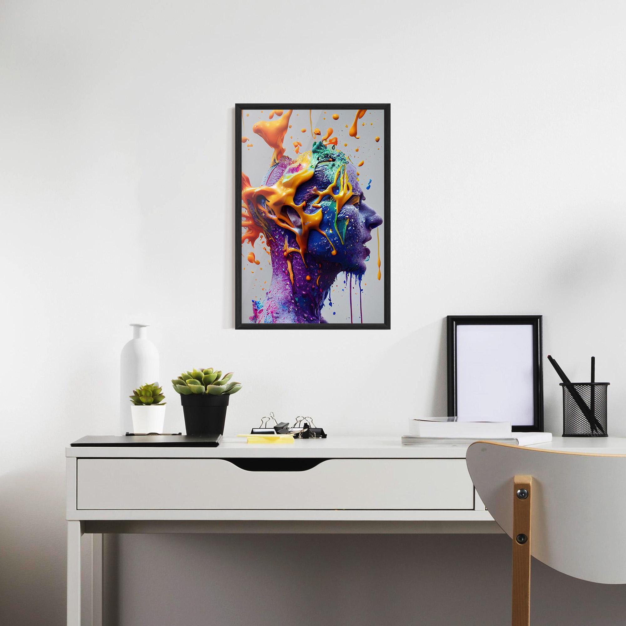 Рамкиран постер Abstract Purple Face mockup 7