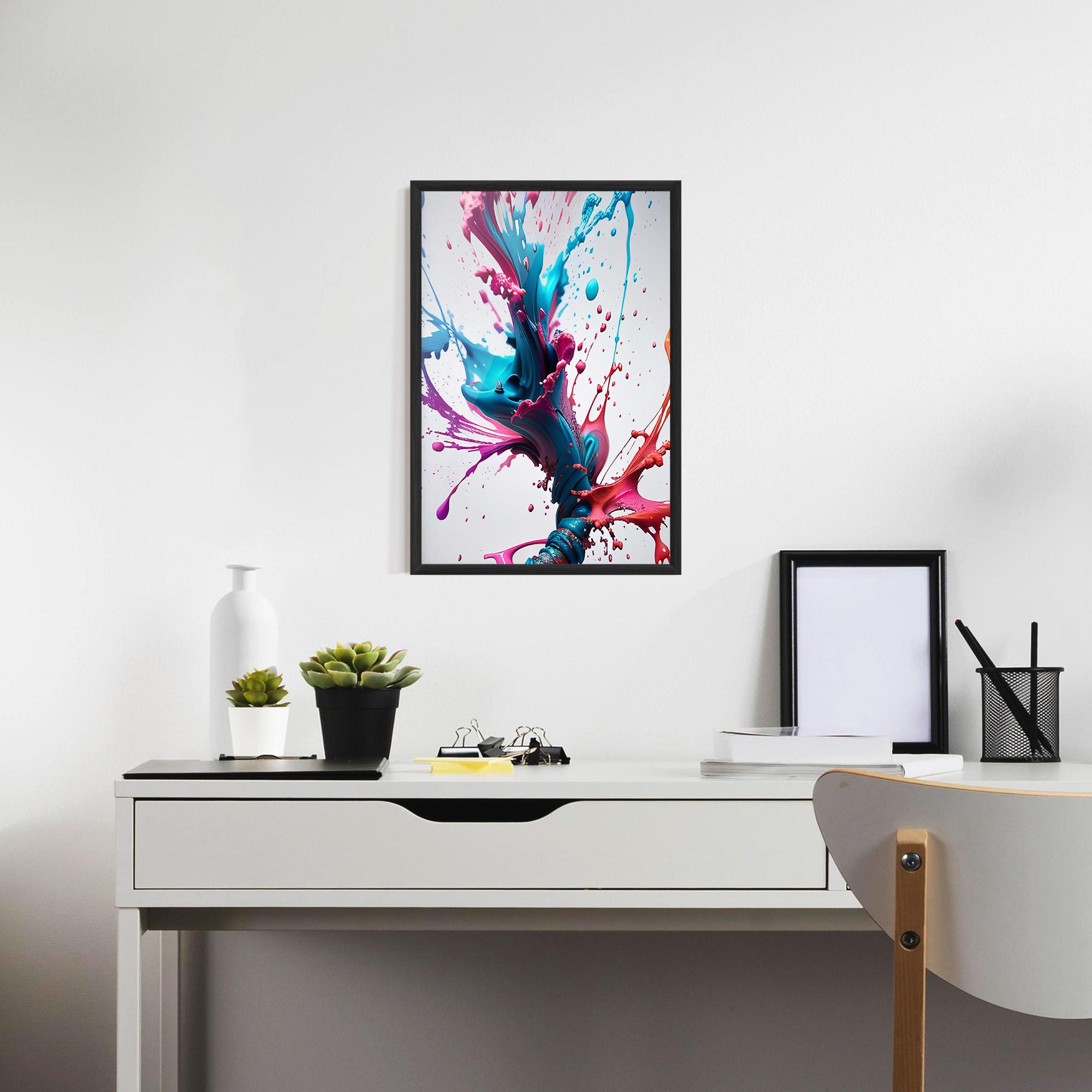 Рамкиран постер Blue Pink Splash mockup 7