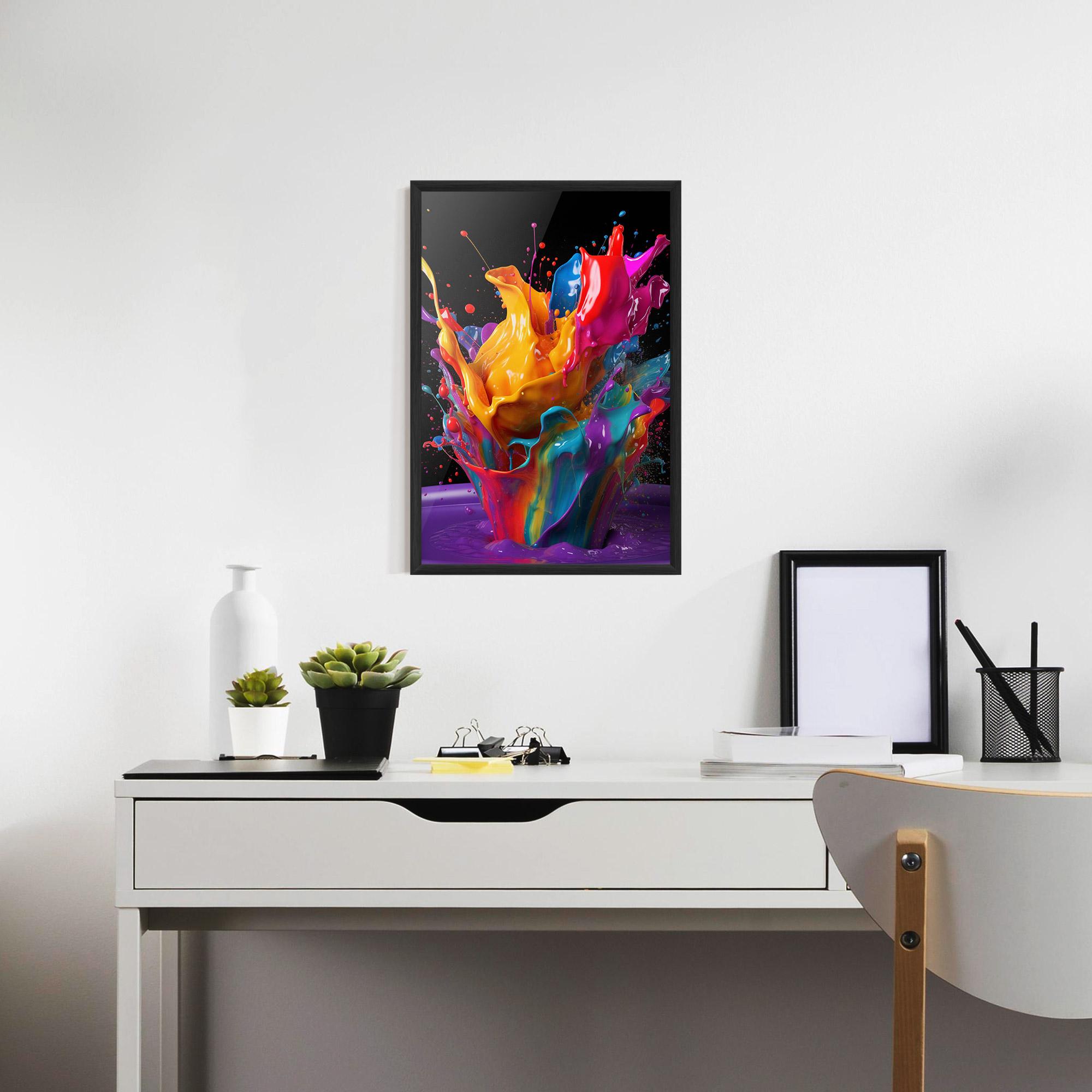 Рамкиран постер Brightly Color Splashing mockup 7