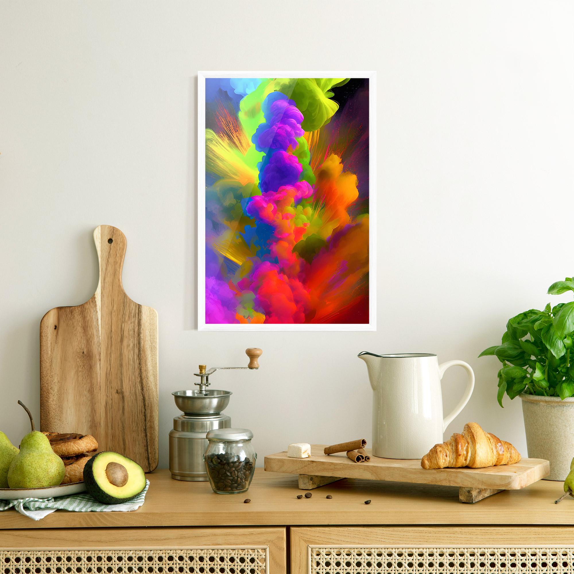 Рамкиран постер Blurred Colorful Smoke mockup 8