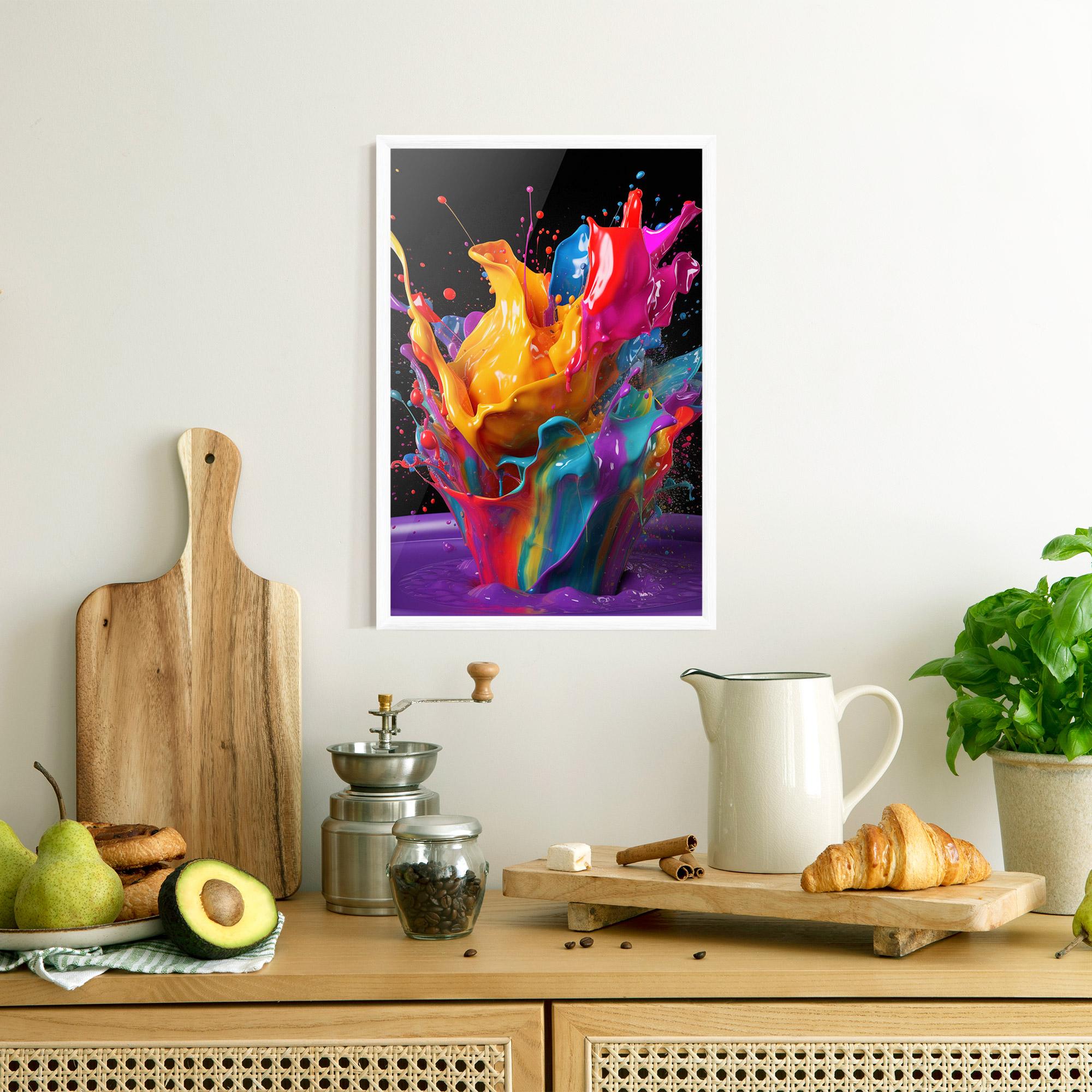 Рамкиран постер Brightly Color Splashing mockup 8