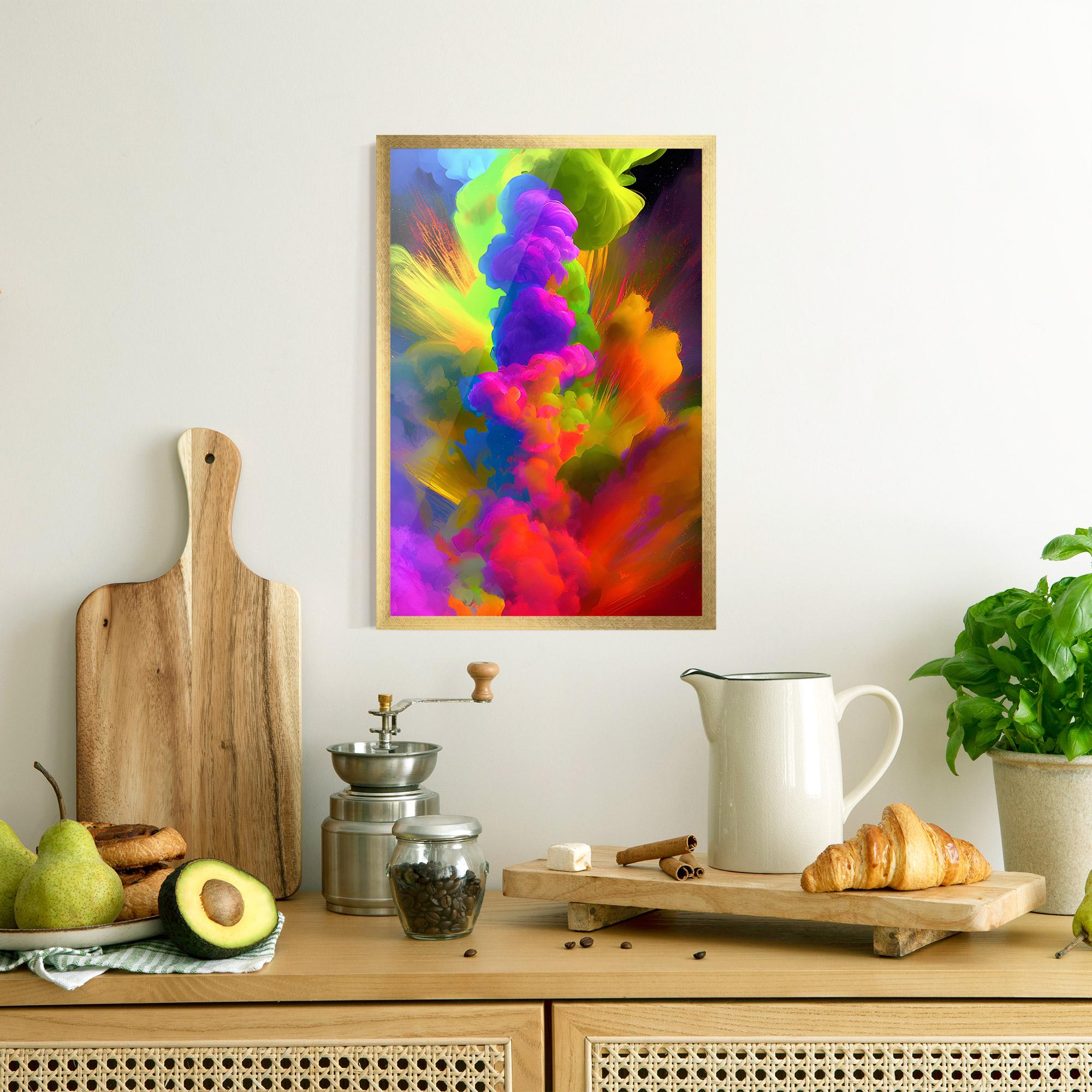 Рамкиран постер Blurred Colorful Smoke mockup 8