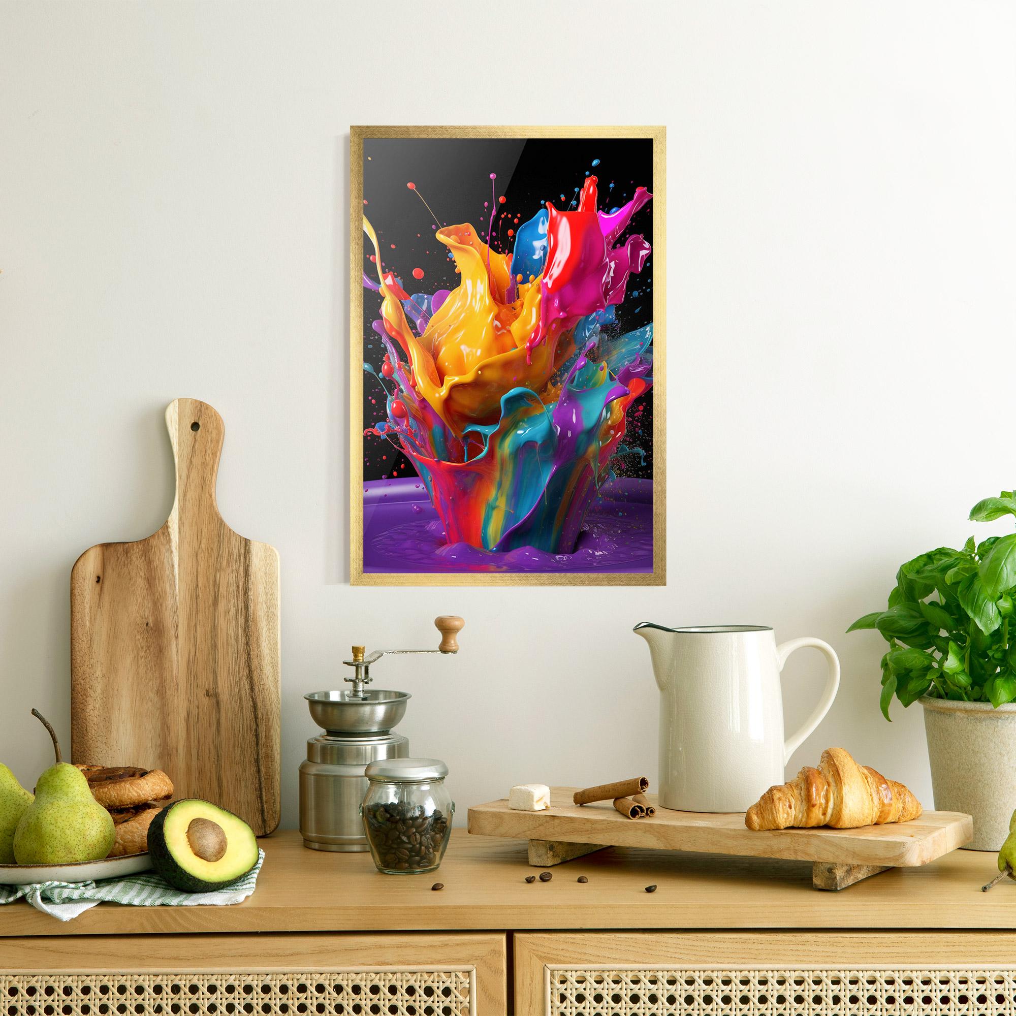 Рамкиран постер Brightly Color Splashing mockup 8