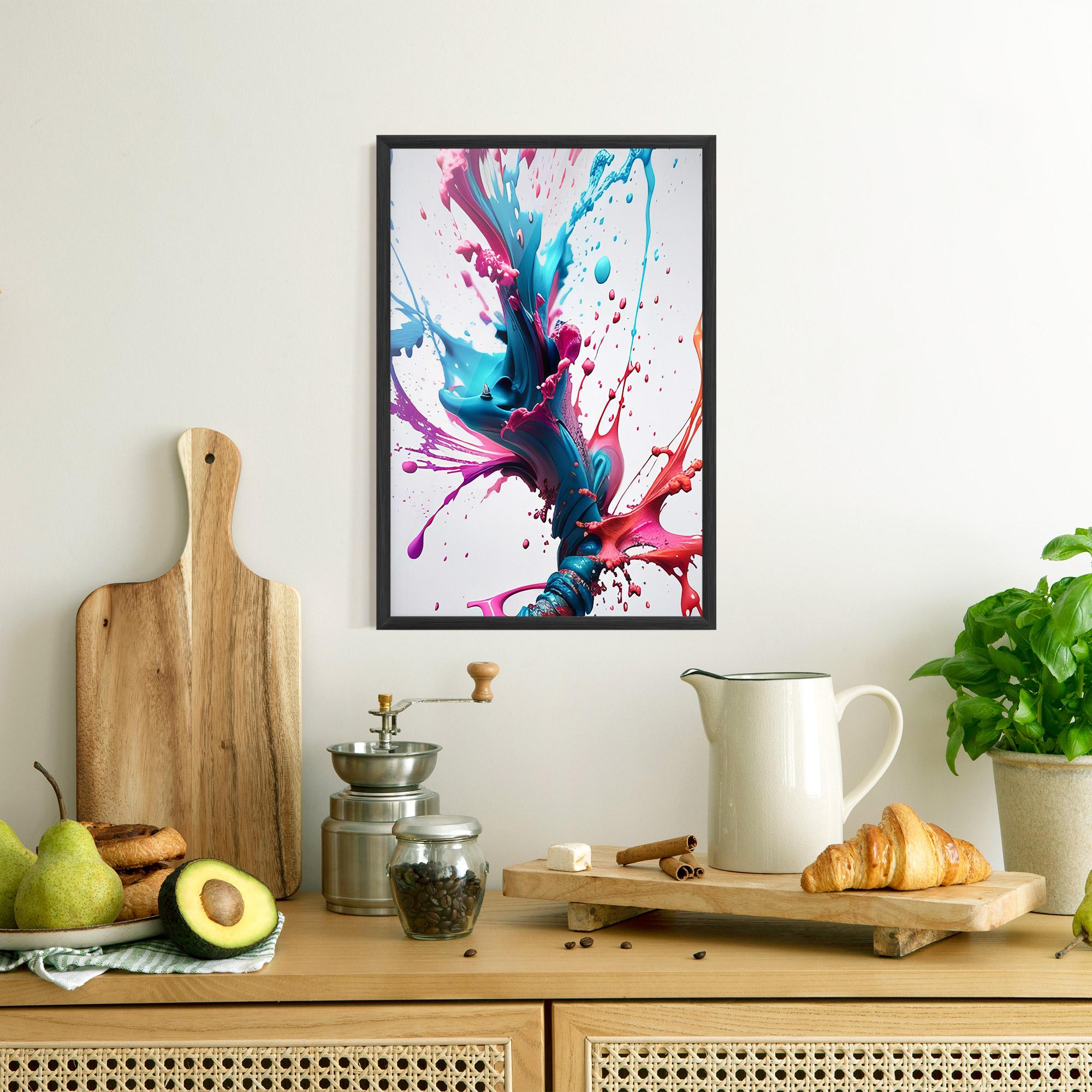 Рамкиран постер Blue Pink Splash mockup 8