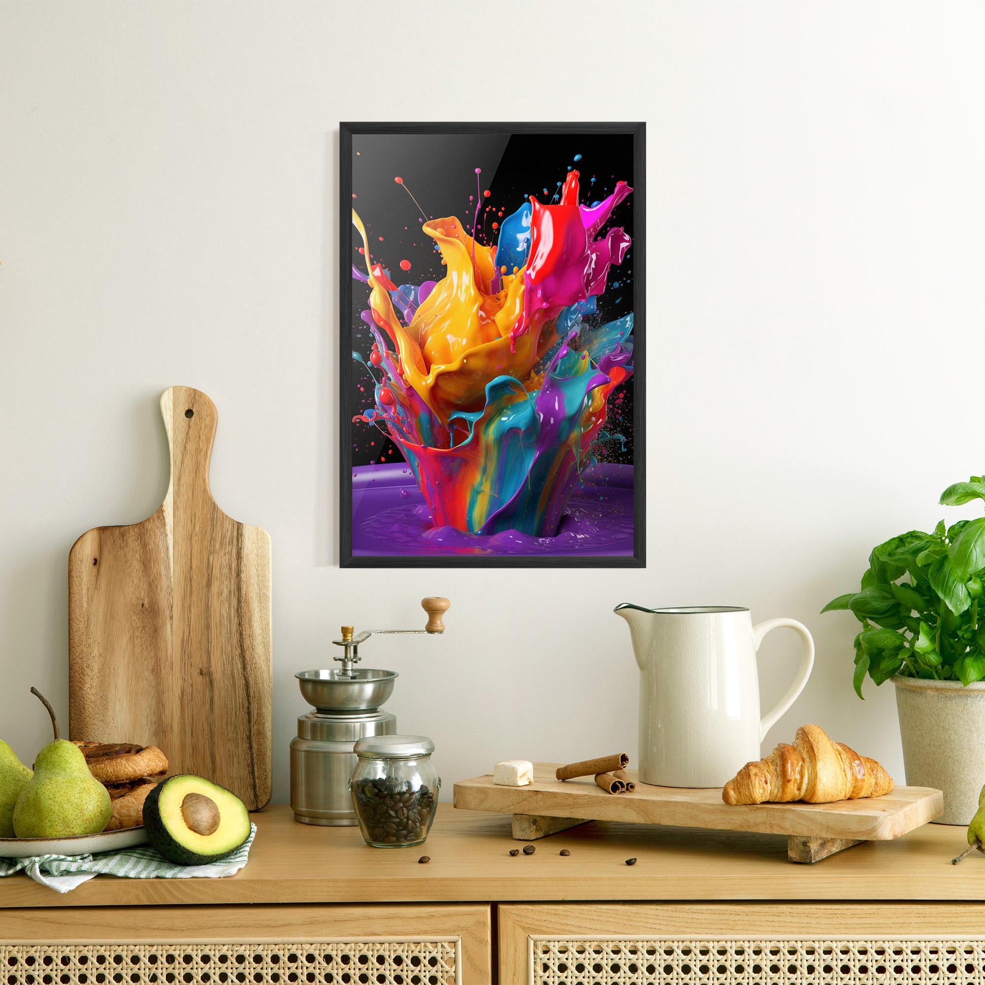 Рамкиран постер Brightly Color Splashing mockup 8