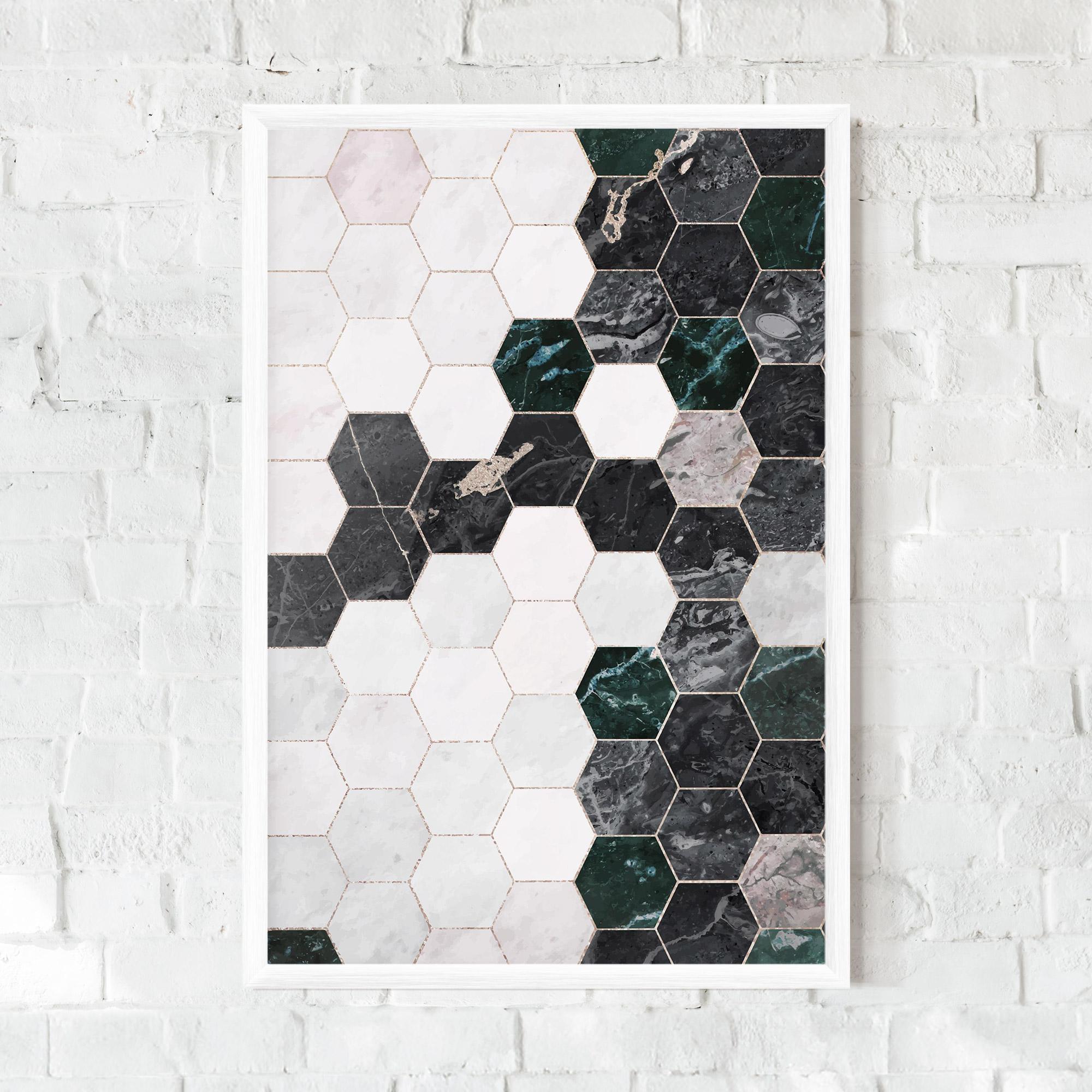 Рамкиран постер Green Hexagon mockup 0
