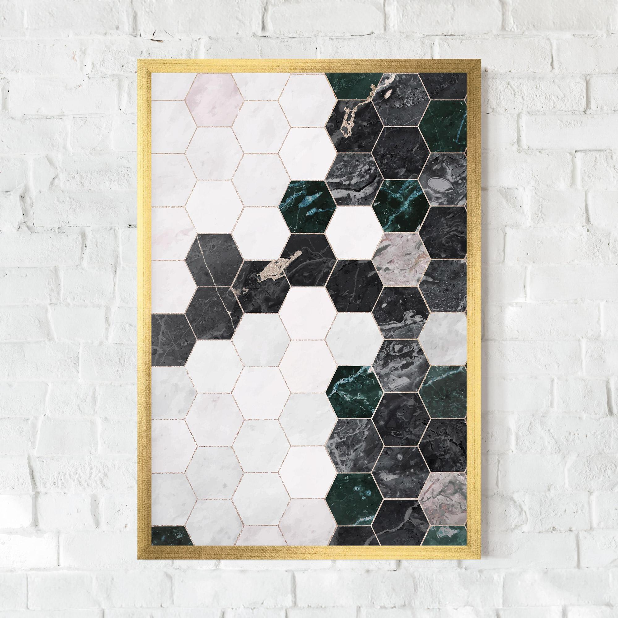 Рамкиран постер Green Hexagon mockup 0